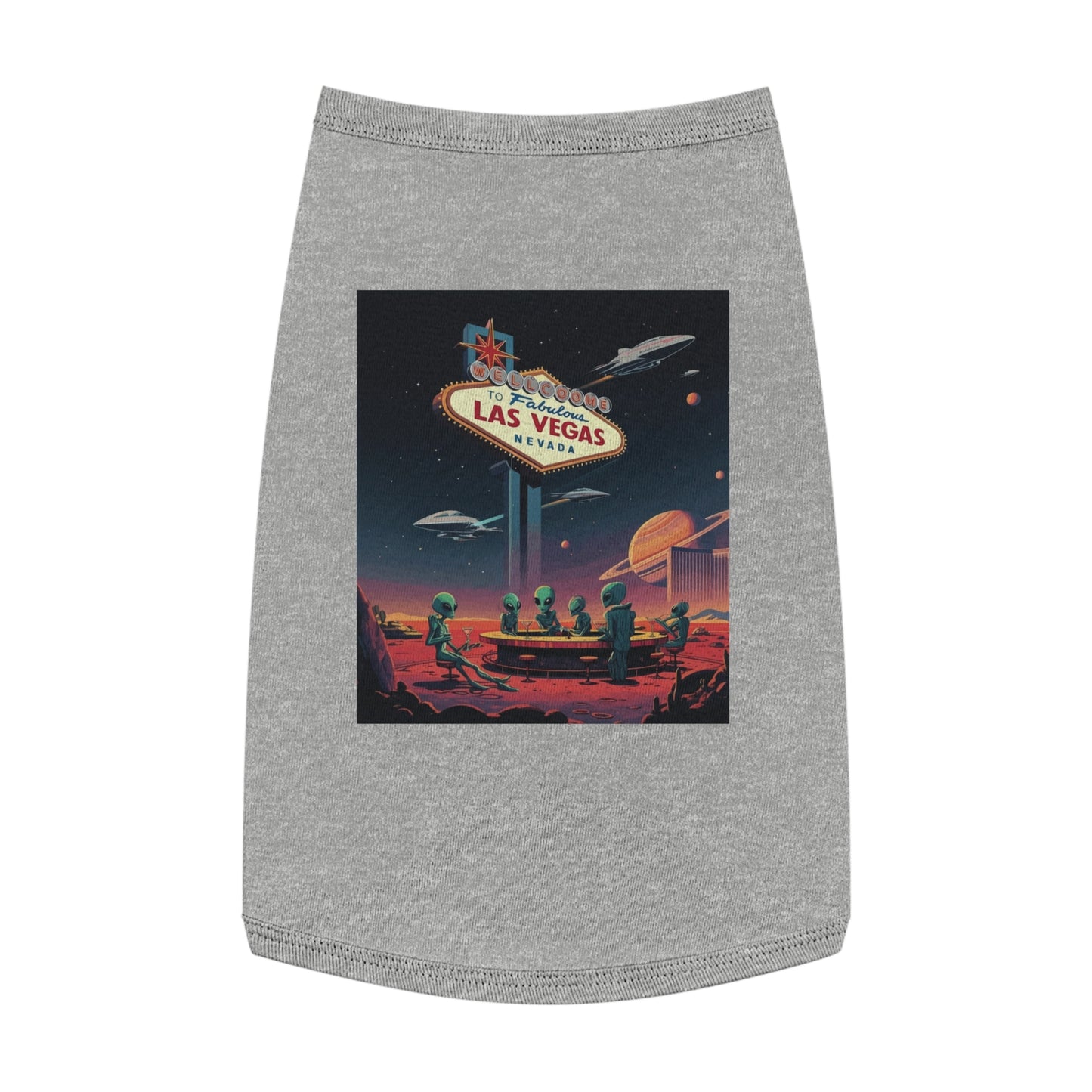 Aliens Hanging at the Welcome to Las Vegas Sign Pet Tank Top - Fun & Trendy Dog Apparel