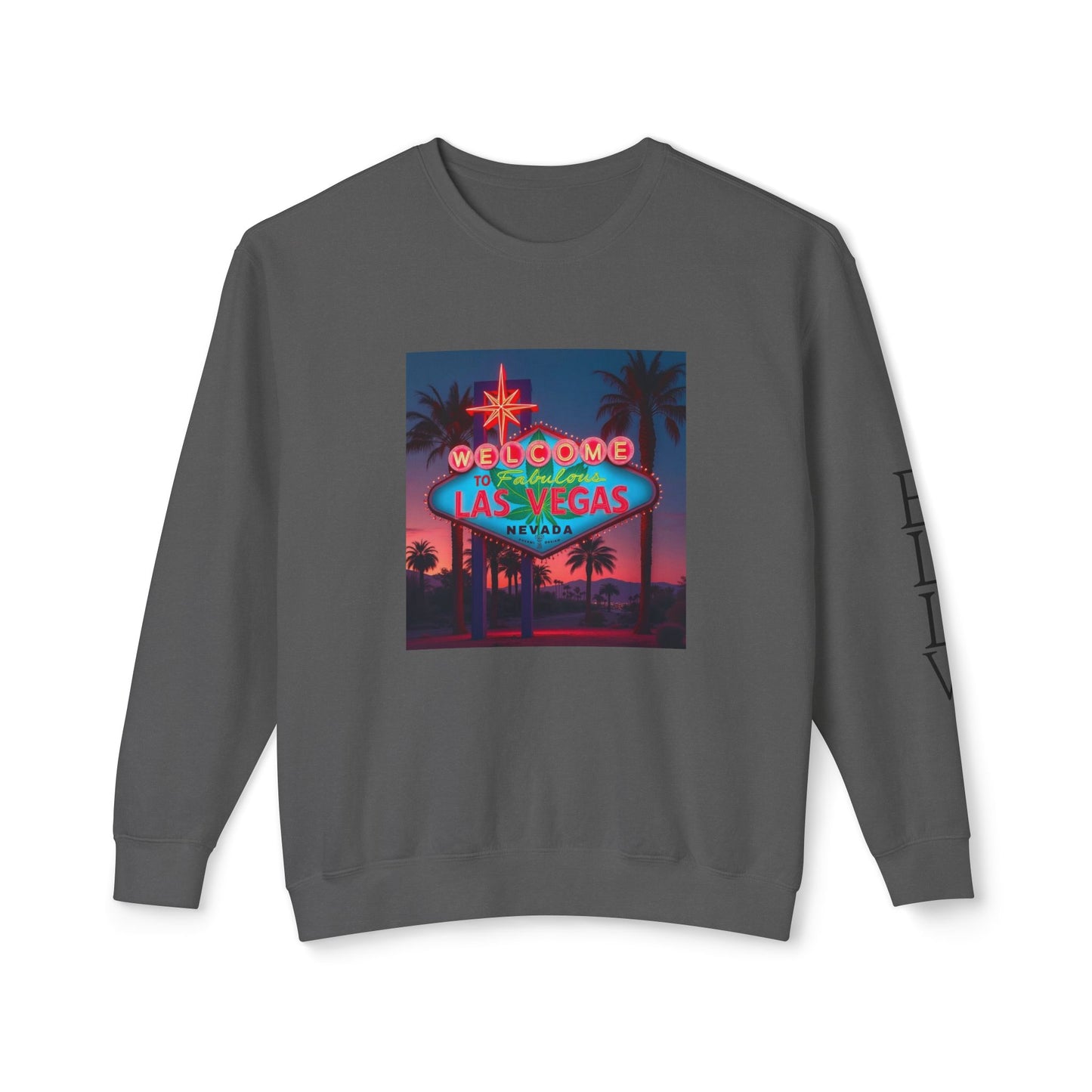 ELLV 420 Las Vegas Neon Sign ~ Uni Sex Crew Neck Sweat Shirt