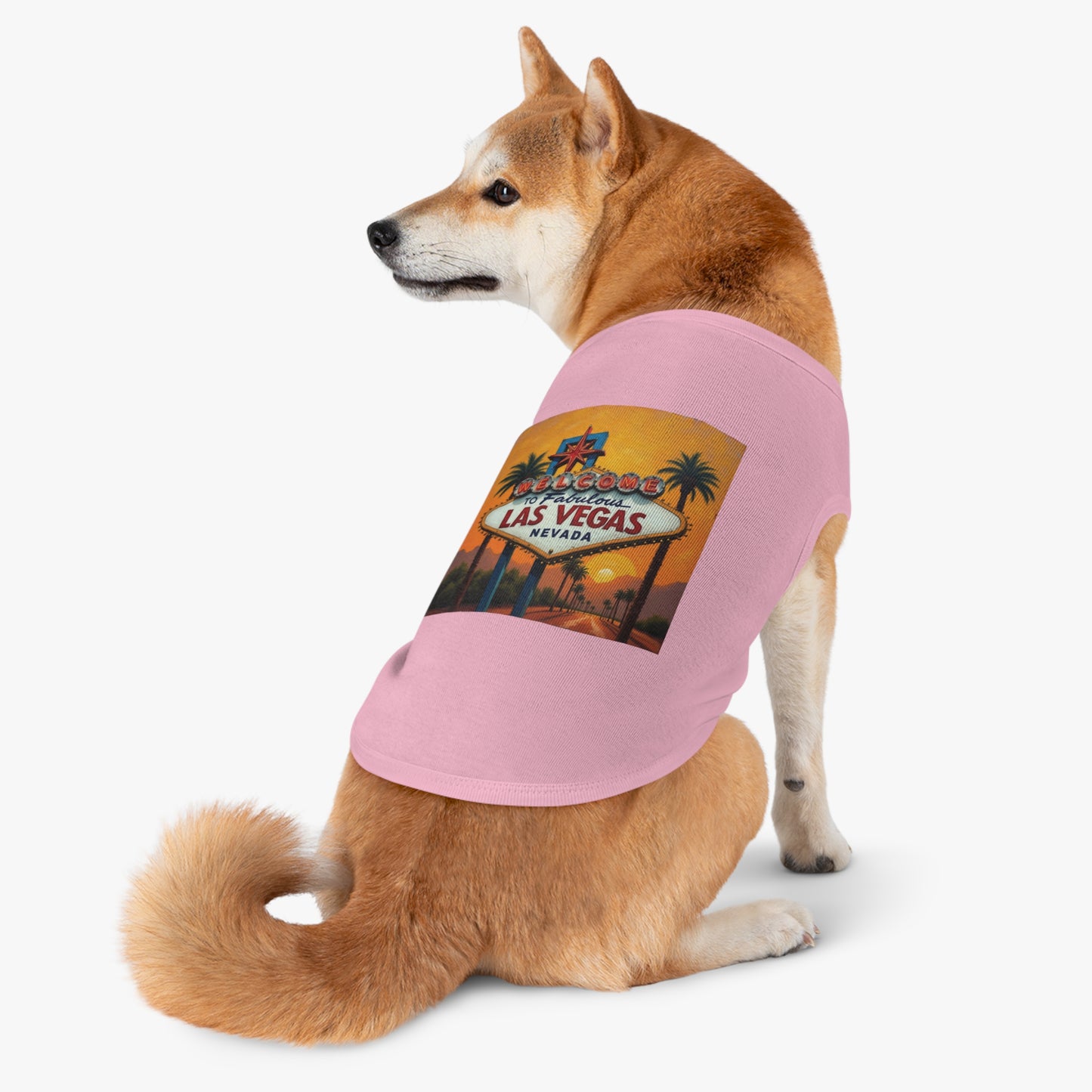 Colorful Welcome to Las Vegas Sunset Pet Tank Top - Fun & Trendy Dog Apparel