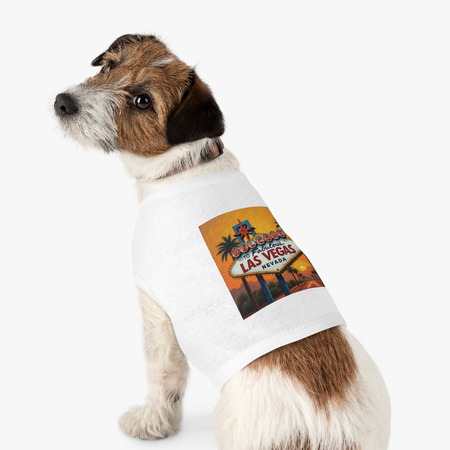 Colorful Welcome to Las Vegas Sunset Pet Tank Top - Fun & Trendy Dog Apparel