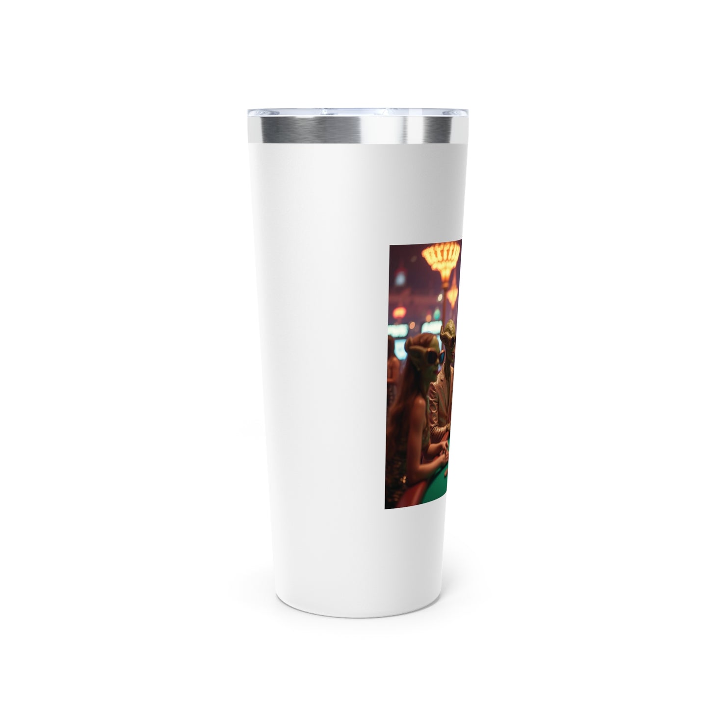 Aliens Playing Black Jack in Las Vegas Travel Mug a MUST HAVE for your next Trip To Vegas! 22oz Copper Insulated Travel Mug