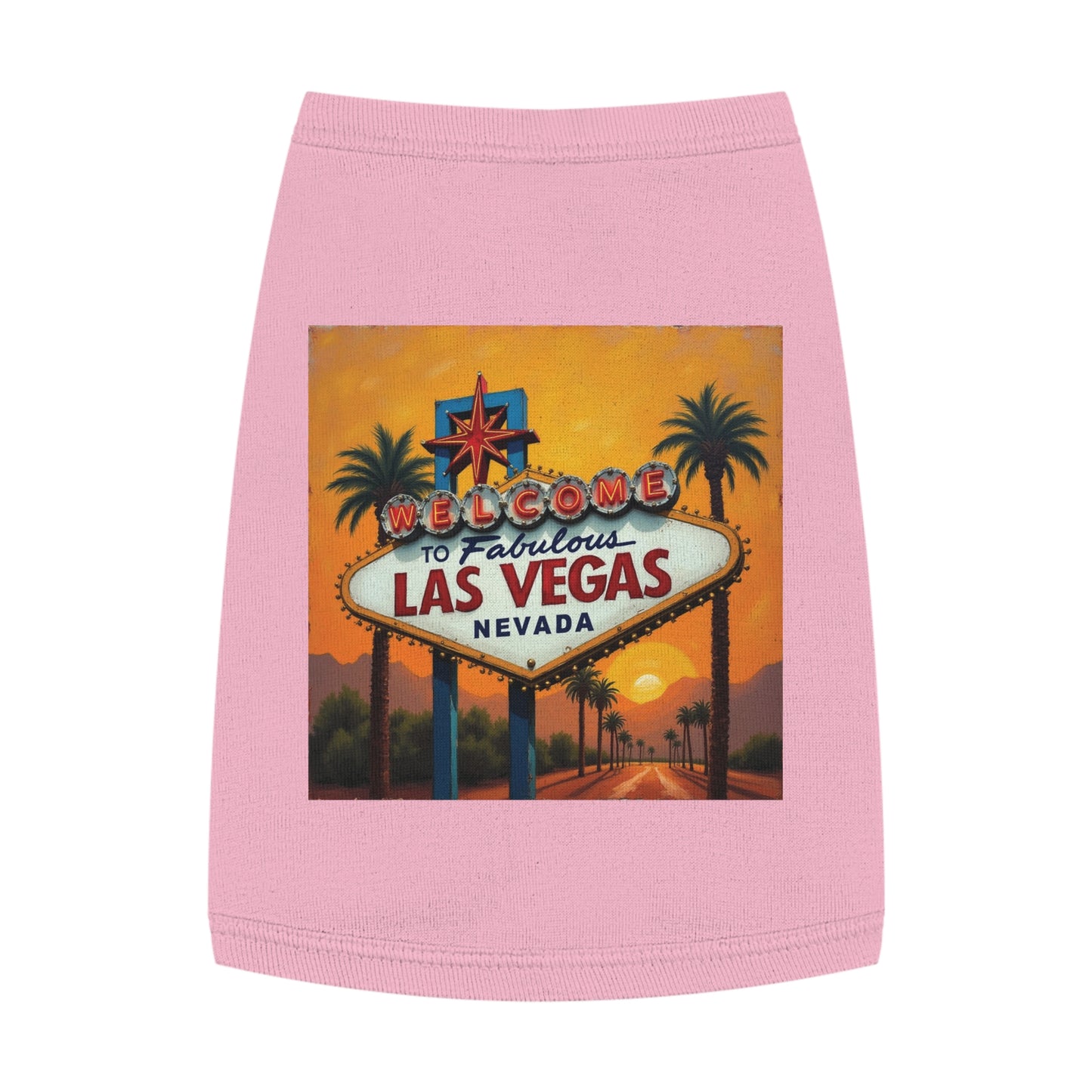 Colorful Welcome to Las Vegas Sunset Pet Tank Top - Fun & Trendy Dog Apparel