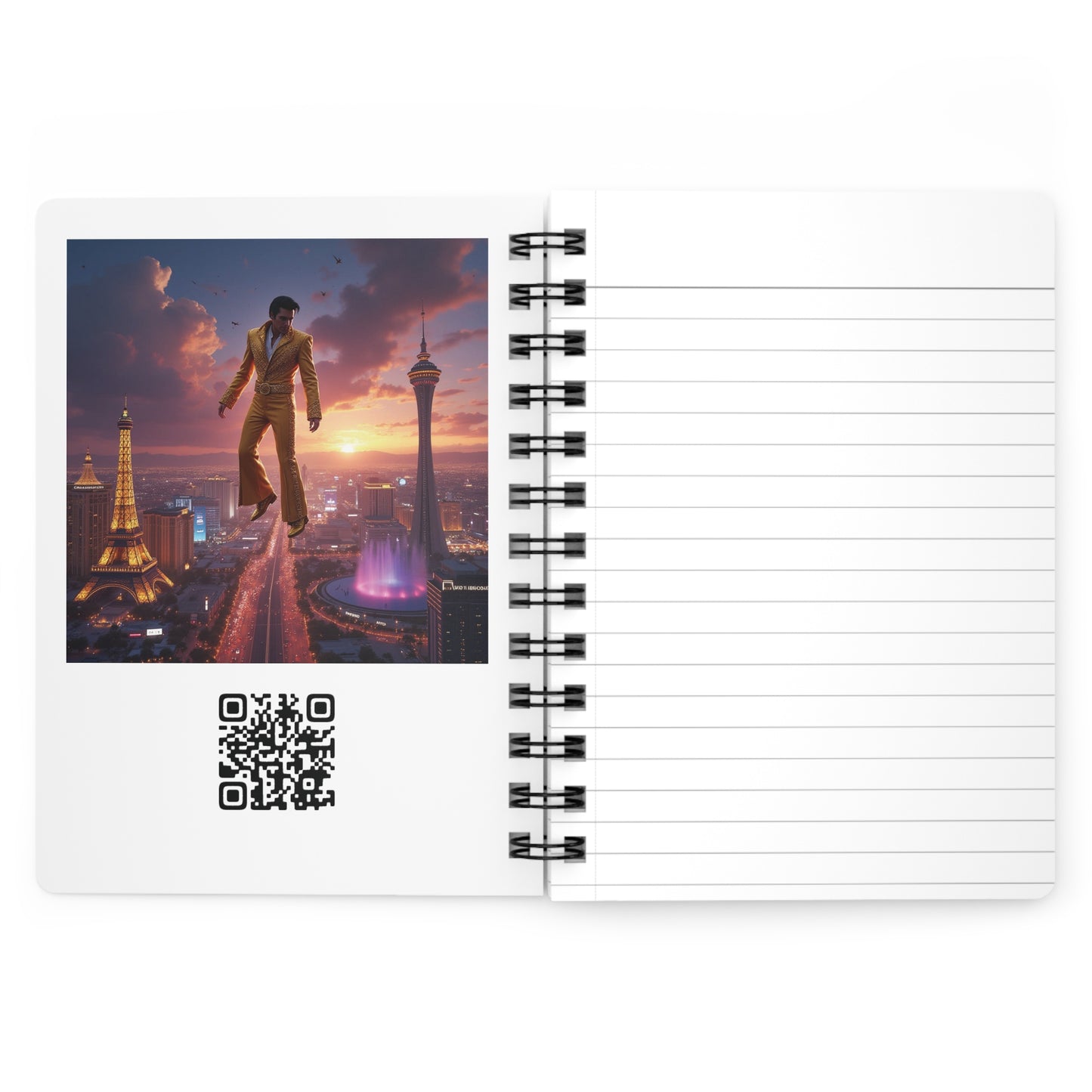 Elvis Loves Las Vegas Spiral Bound Journal - Travel Memories Notebook