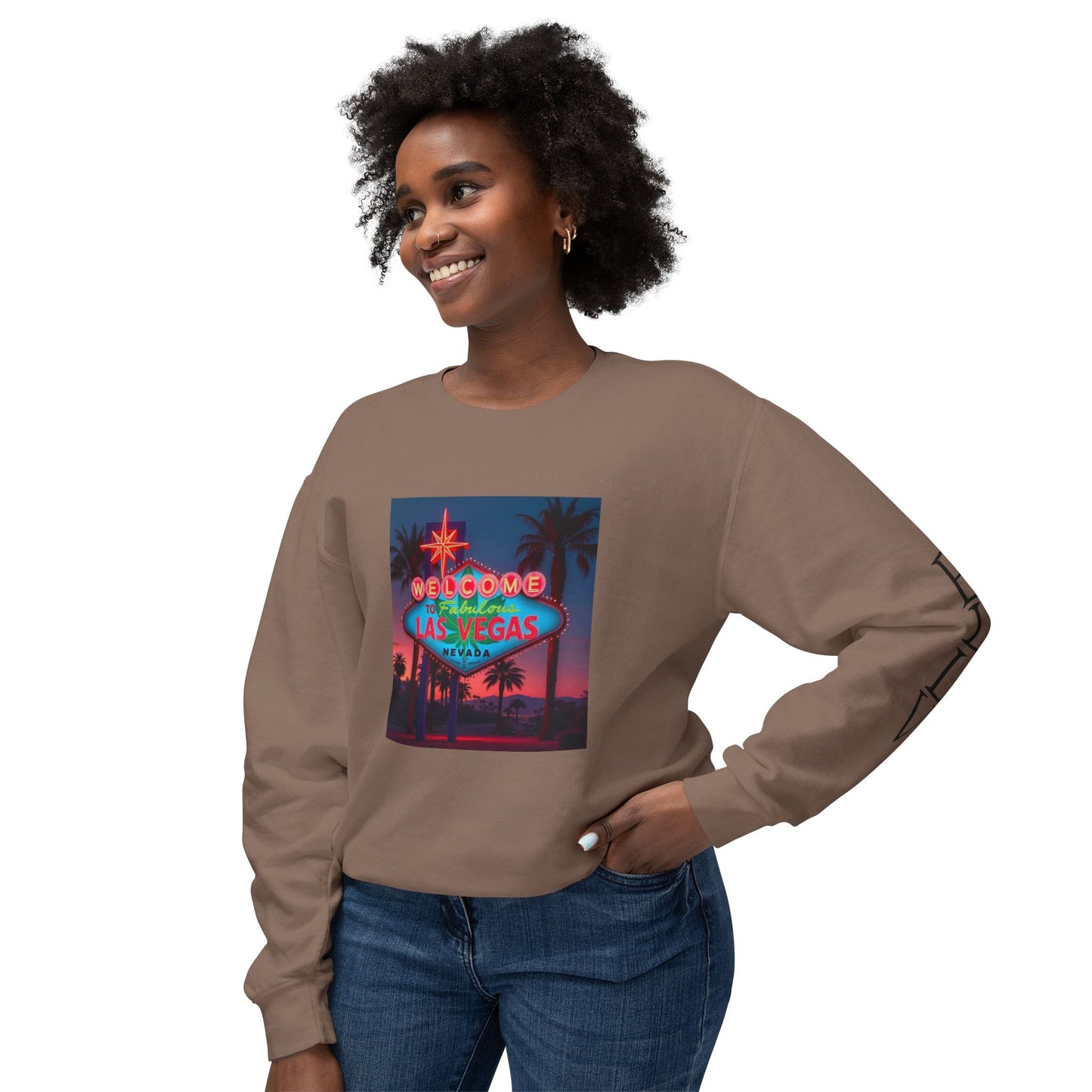 ELLV 420 Las Vegas Neon Sign ~ Uni Sex Crew Neck Sweat Shirt