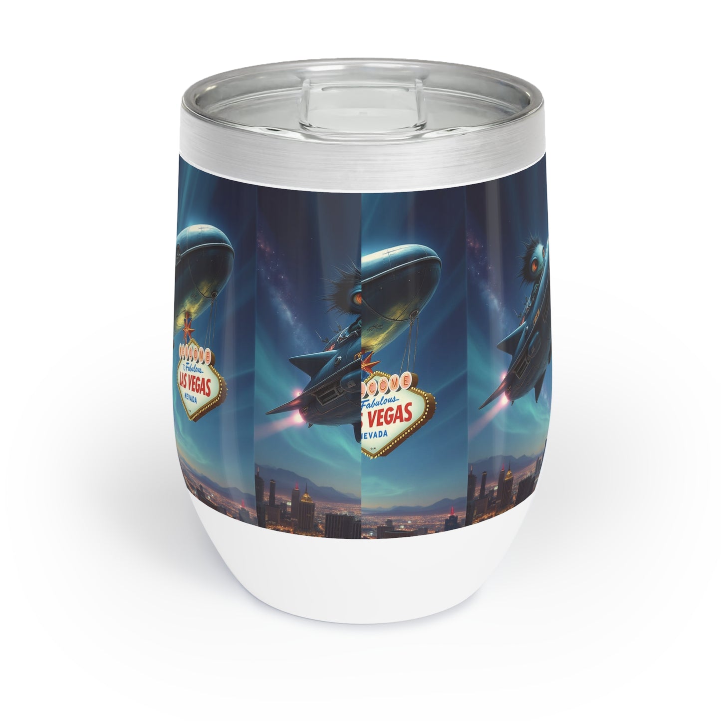 Aliens are Stealing the Welcome to Las Vegas Sign Wine Tumbler a MUST HAVE for your next Trip To Vegas! - Insulated Travel Cup for Wine Lovers