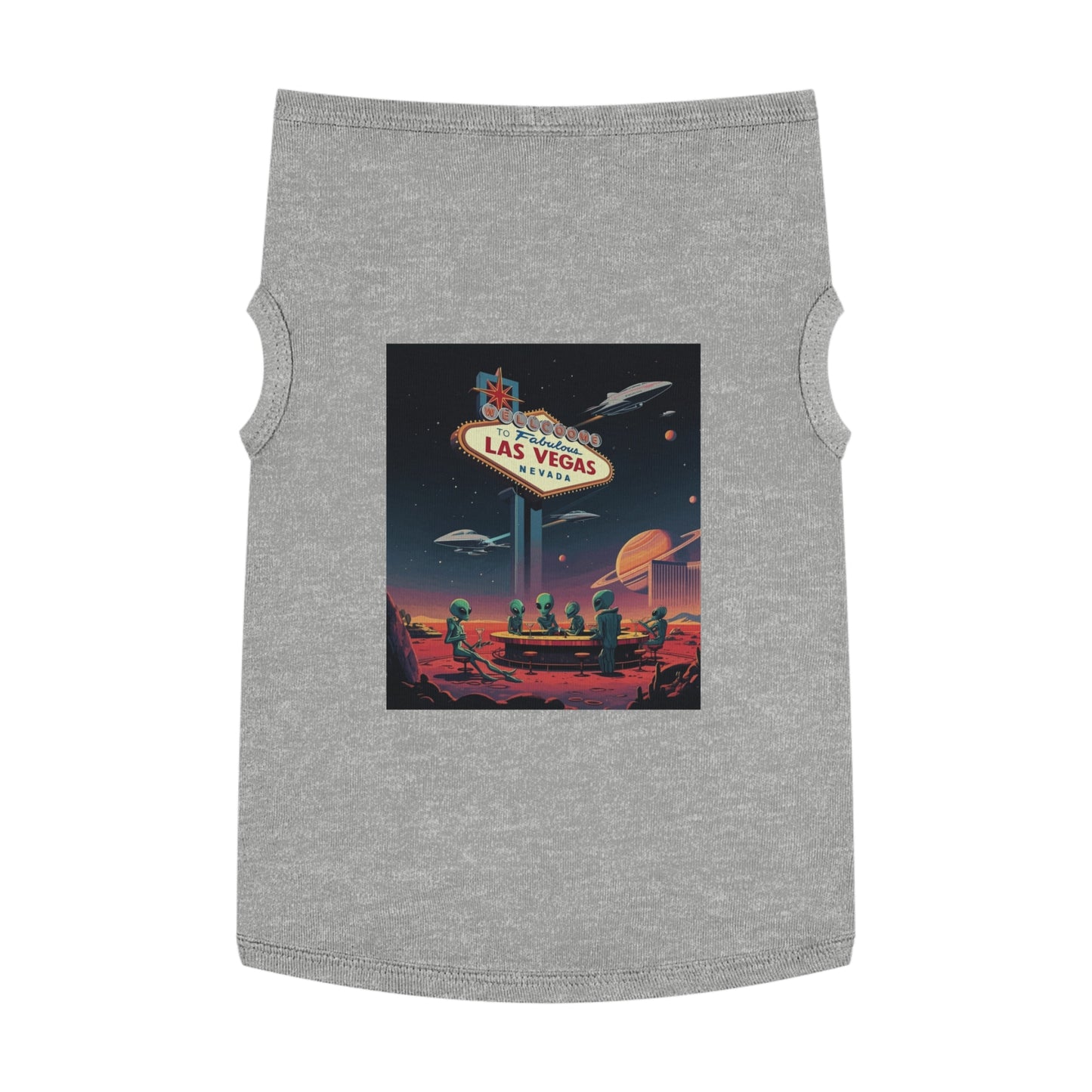 Aliens Hanging at the Welcome to Las Vegas Sign Pet Tank Top - Fun & Trendy Dog Apparel