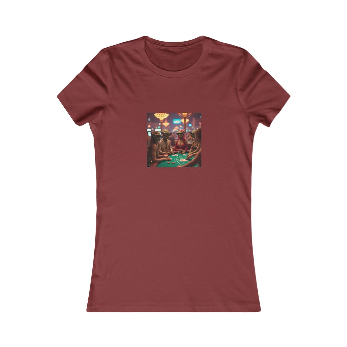 Aliens Loving Las Vegas Playing Blackjack ~ Women's Favorite Tee