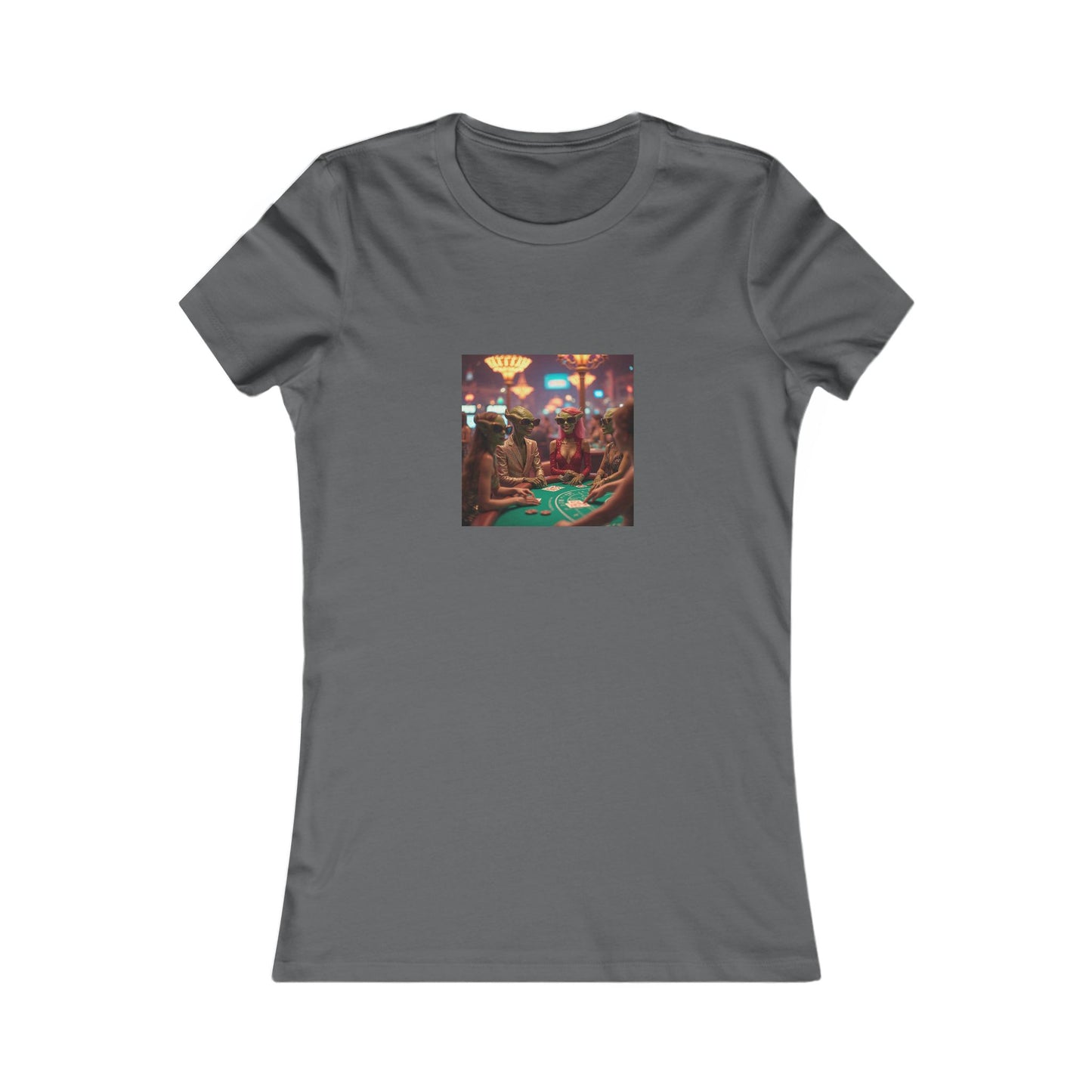 Aliens Loving Las Vegas Playing Blackjack ~ Women's Favorite Tee