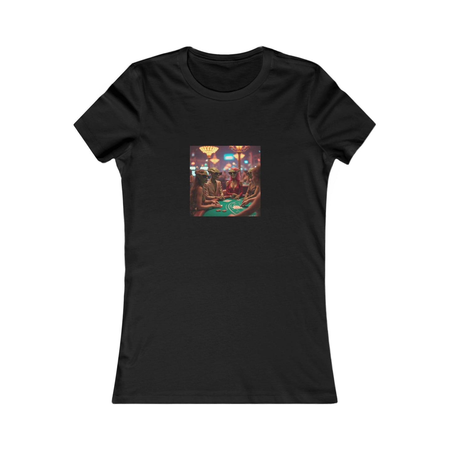 Aliens Loving Las Vegas Playing Blackjack ~ Women's Favorite Tee