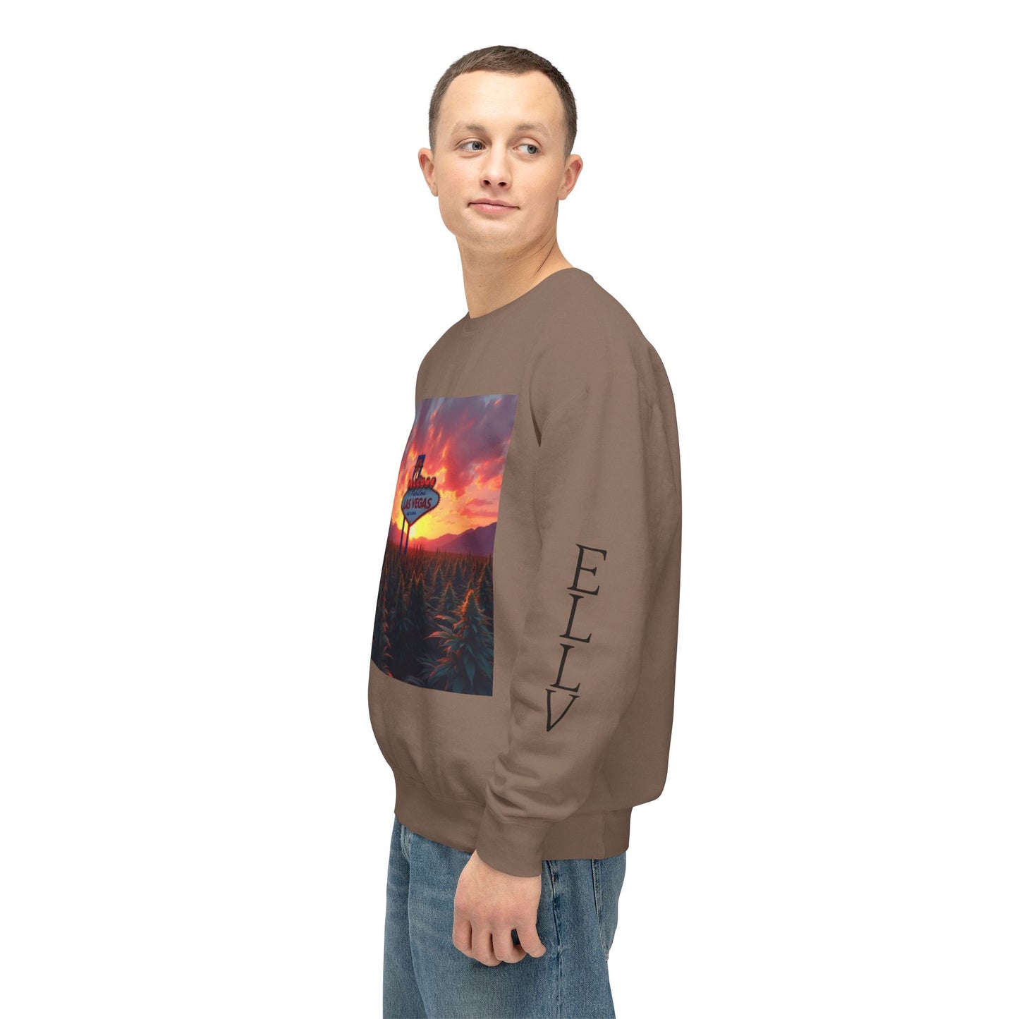 ELLV 420 Field in a Las Vegas Sunset ~ Uni Sec Crew Neck Sweatshirt