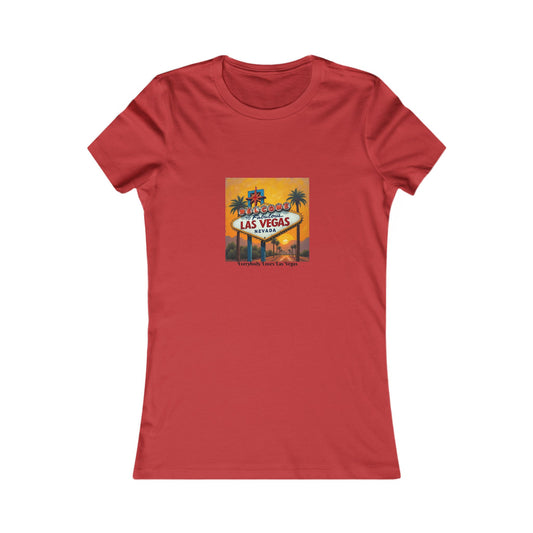 Welcome to Las Vegas Colorful Desert Sunset Sign ~ Women's Favorite Tee