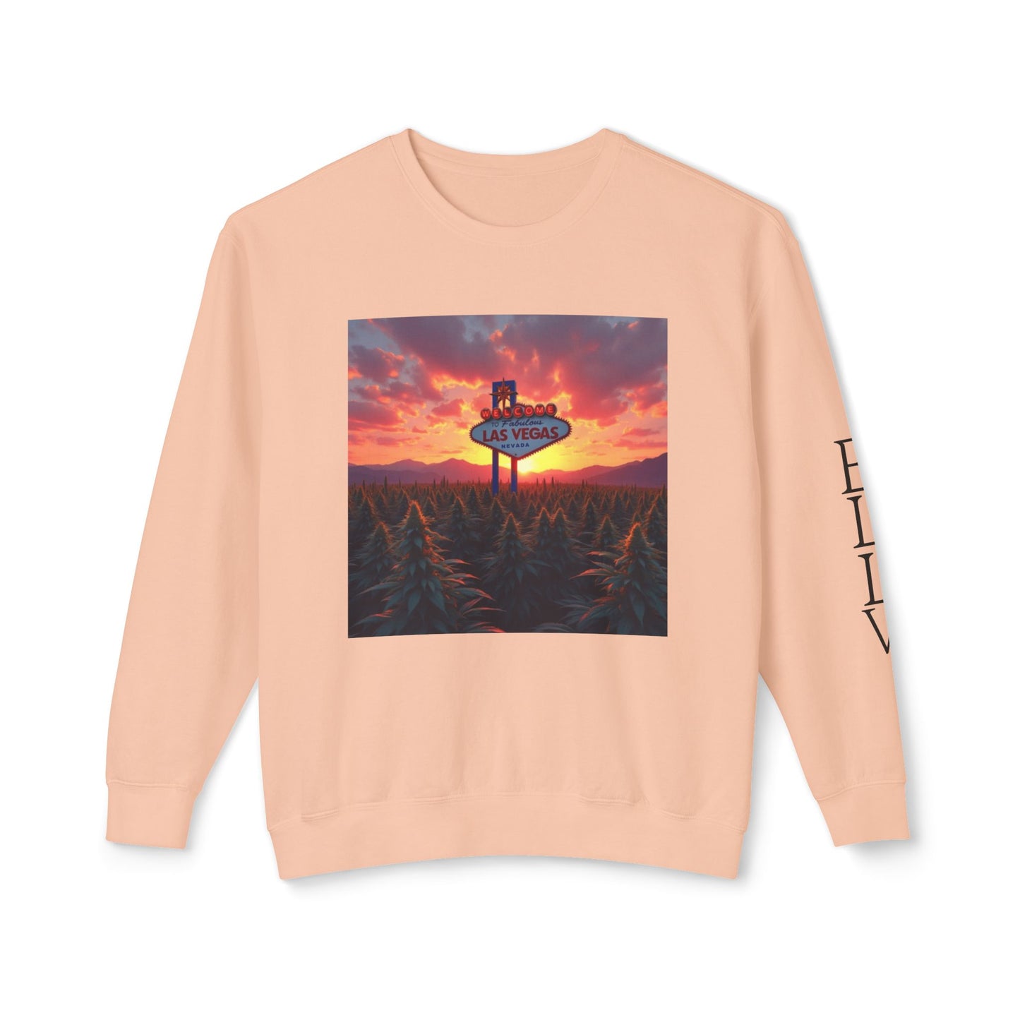 ELLV 420 Field in a Las Vegas Sunset ~ Uni Sec Crew Neck Sweatshirt