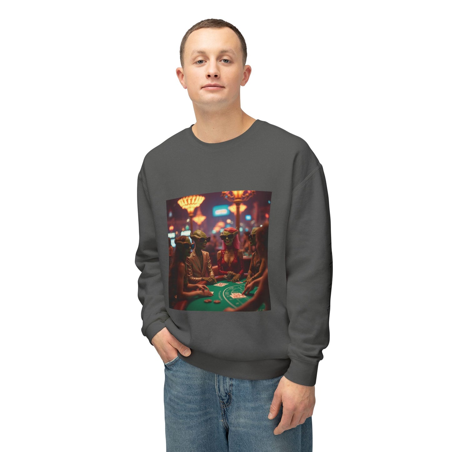 Aliens Loving Las Vegas Playing Blackjack ~ Uni Sex Sweatshirt