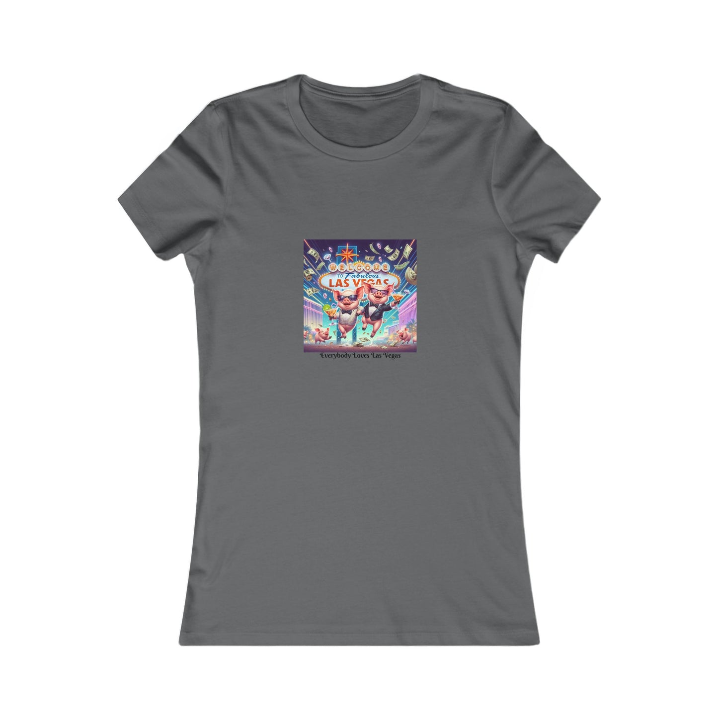 Pigs partying it up at the Welcome to Las Vegas sign ~ Women's Favorite Tee