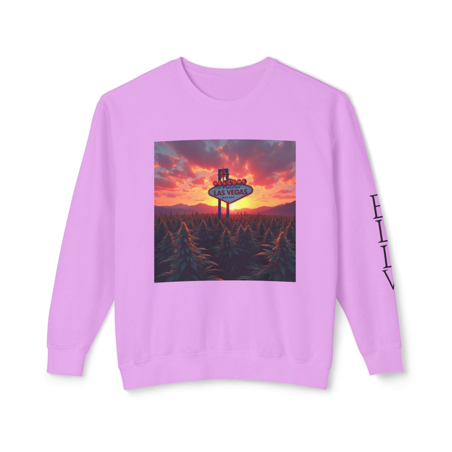 ELLV 420 Field in a Las Vegas Sunset ~ Uni Sec Crew Neck Sweatshirt