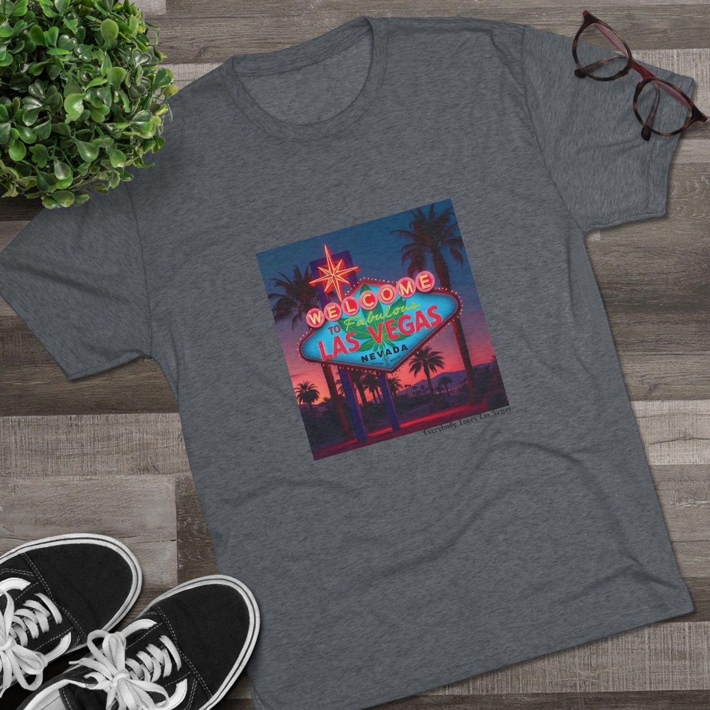 ELLV 420 Neon Las Vegas Sign ~ Uni Sex Tri Blend Soft T