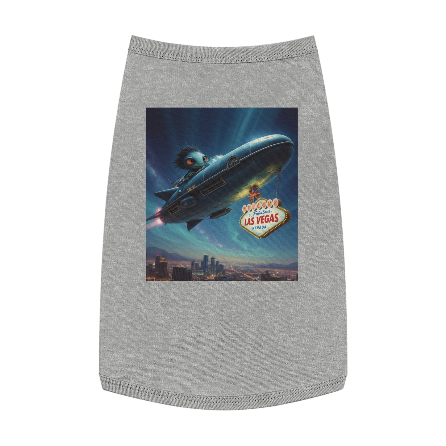 Aliens are Stealing the Welcome to Las Vegas SIgn! Pet Tank Top - Fun & Trendy Dog Apparel