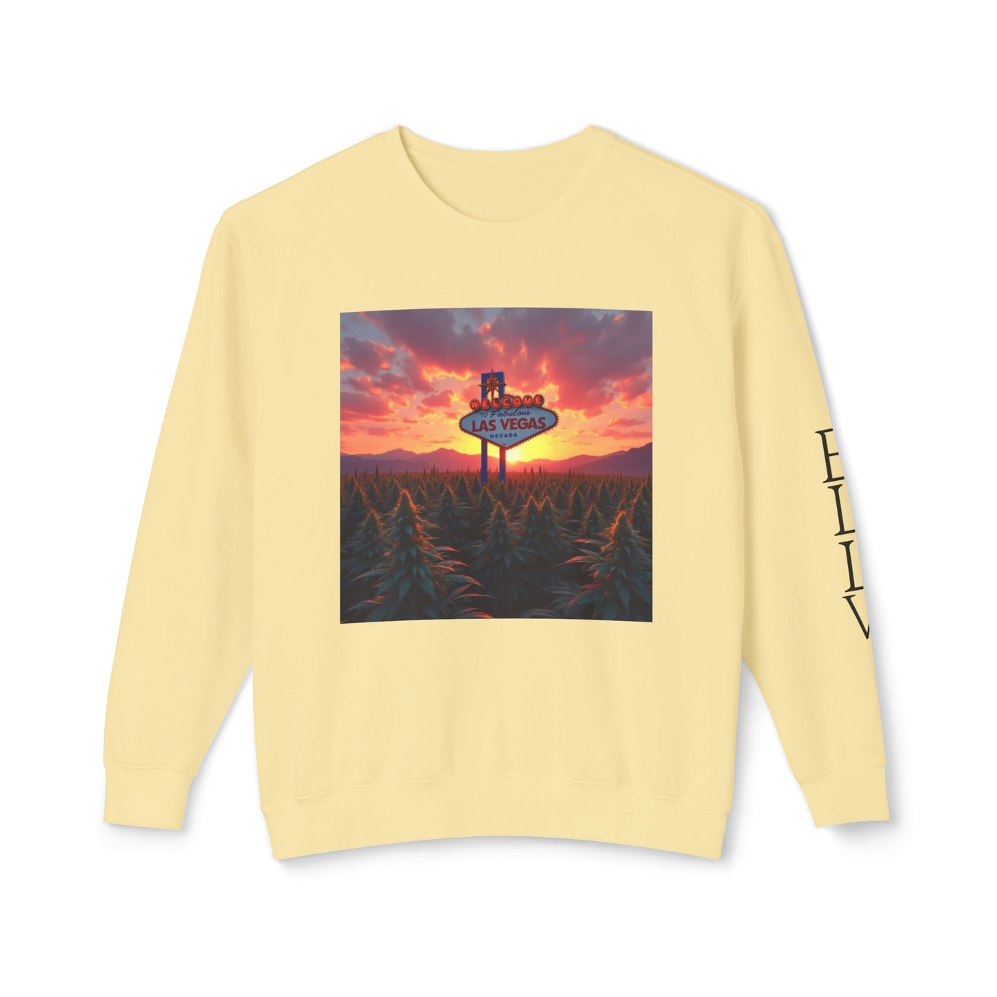 ELLV 420 Field in a Las Vegas Sunset ~ Uni Sec Crew Neck Sweatshirt