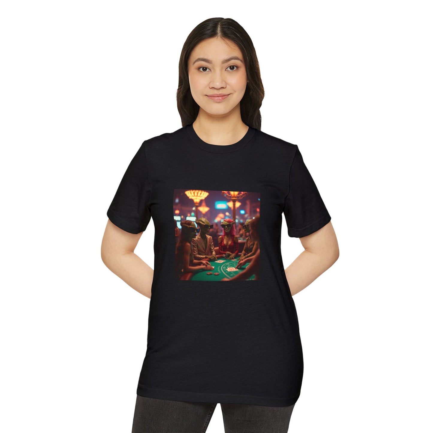 Aliens Loving Las Vegas Playing Blackjack ~ Unisex Organic T-Shirt