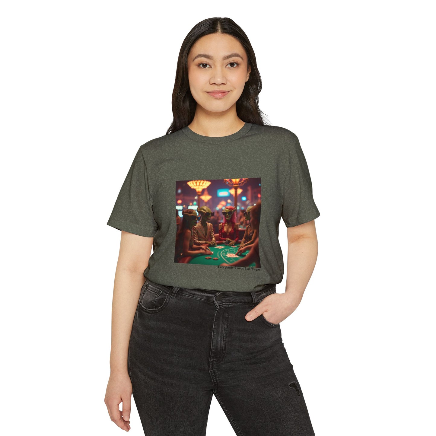 Aliens Loving Las Vegas Playing Blackjack ~ Unisex Organic T-Shirt