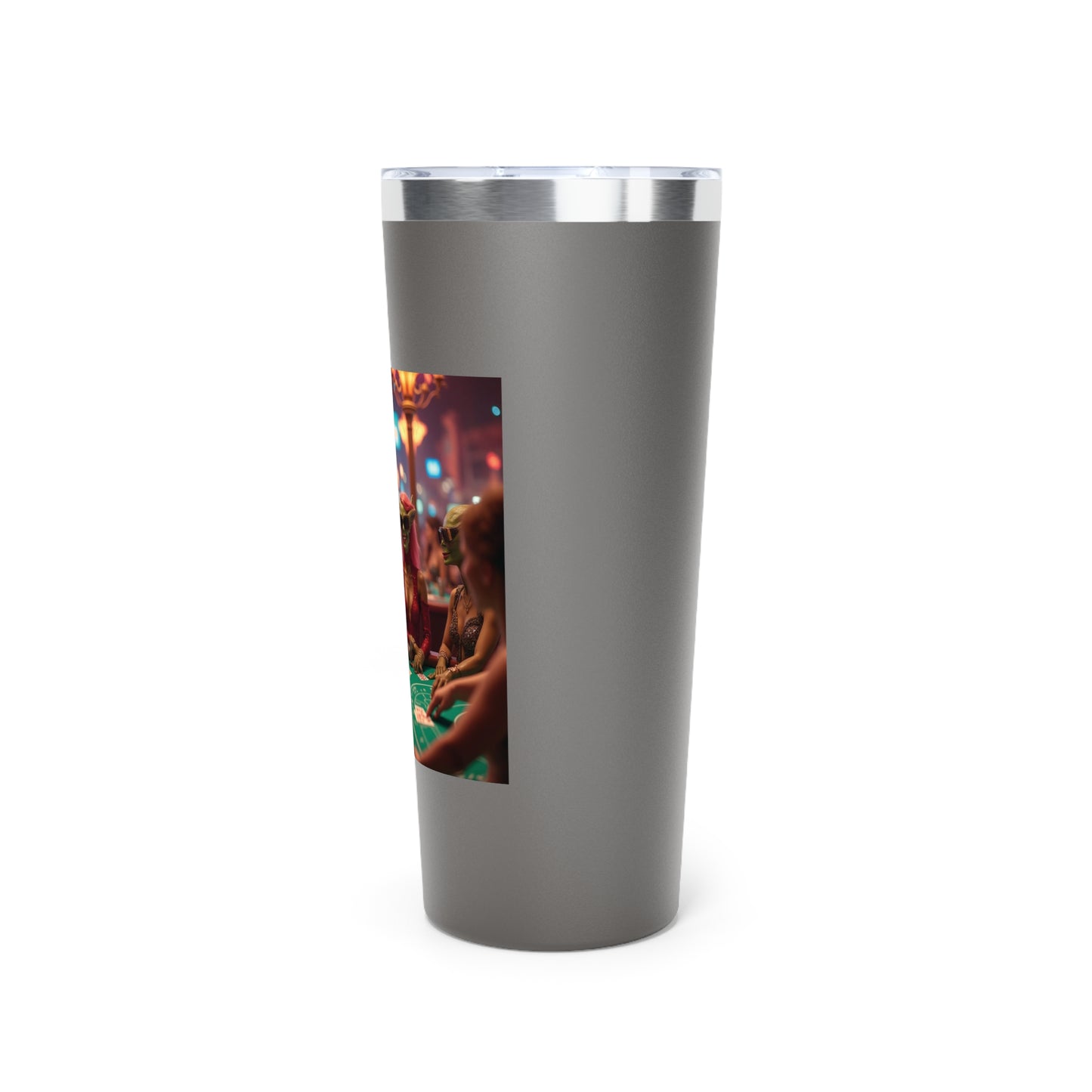 Aliens Playing Black Jack in Las Vegas Travel Mug a MUST HAVE for your next Trip To Vegas! 22oz Copper Insulated Travel Mug