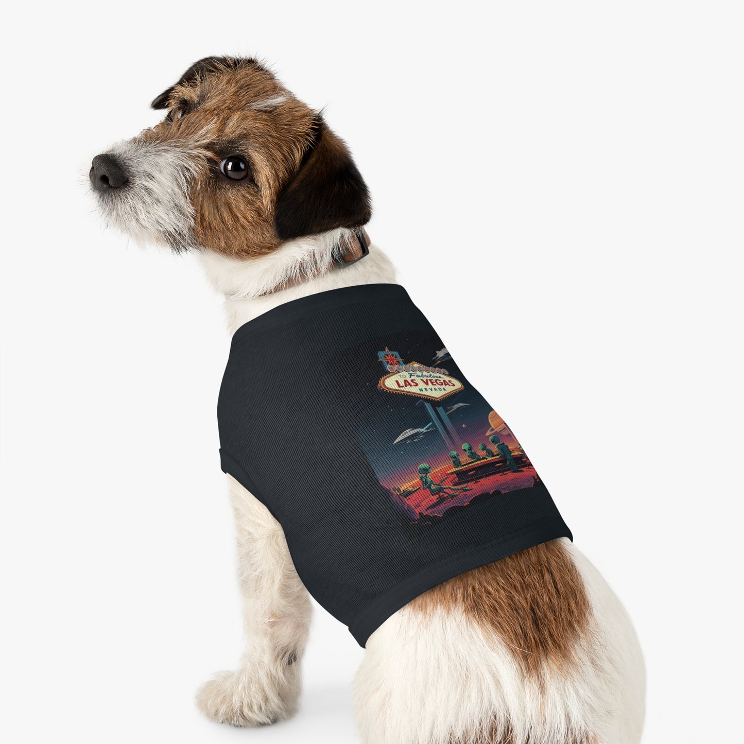 Aliens Hanging at the Welcome to Las Vegas Sign Pet Tank Top - Fun & Trendy Dog Apparel