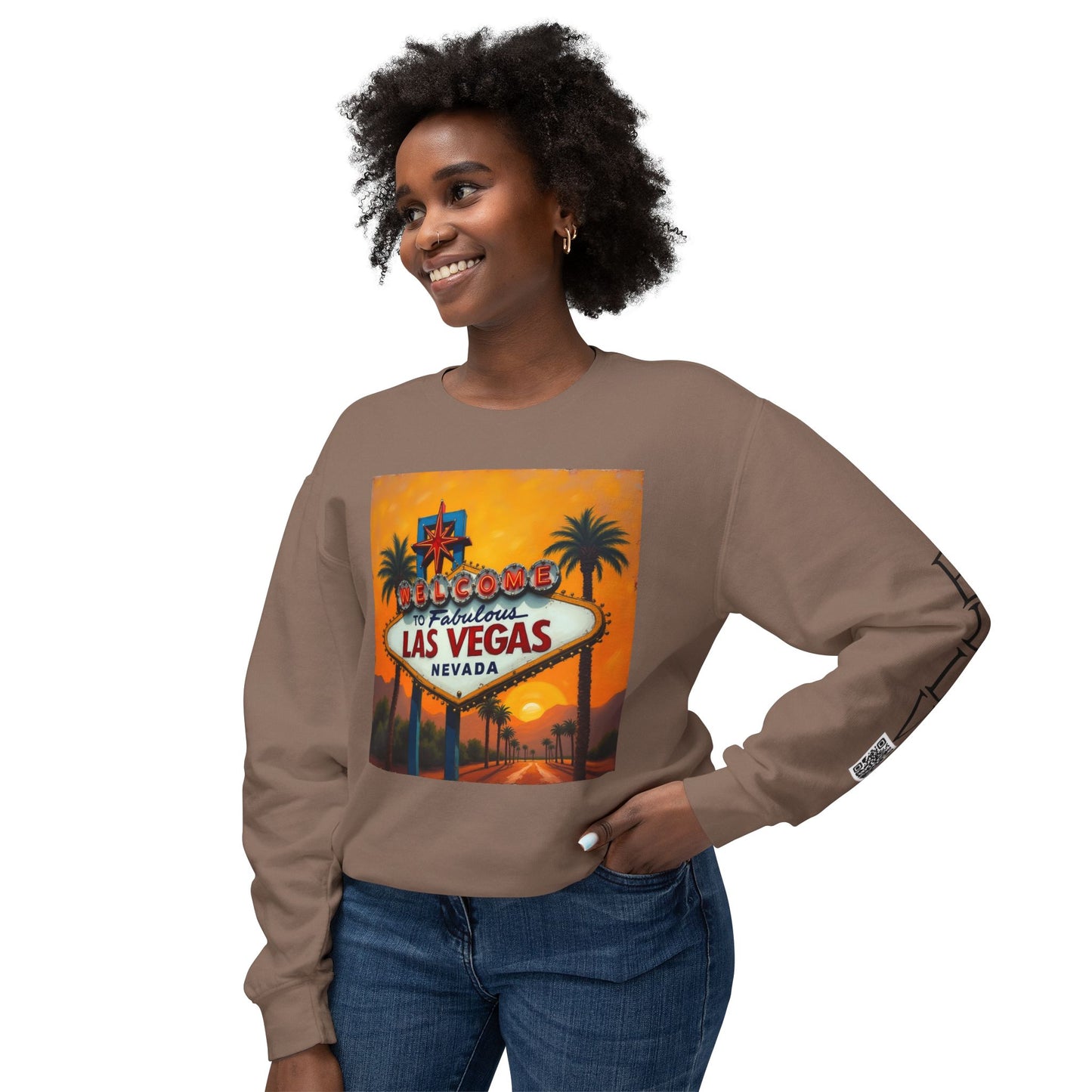 Colorful Welcome to Las Vegas Sign Sunset Uni Sex Sweatshirt