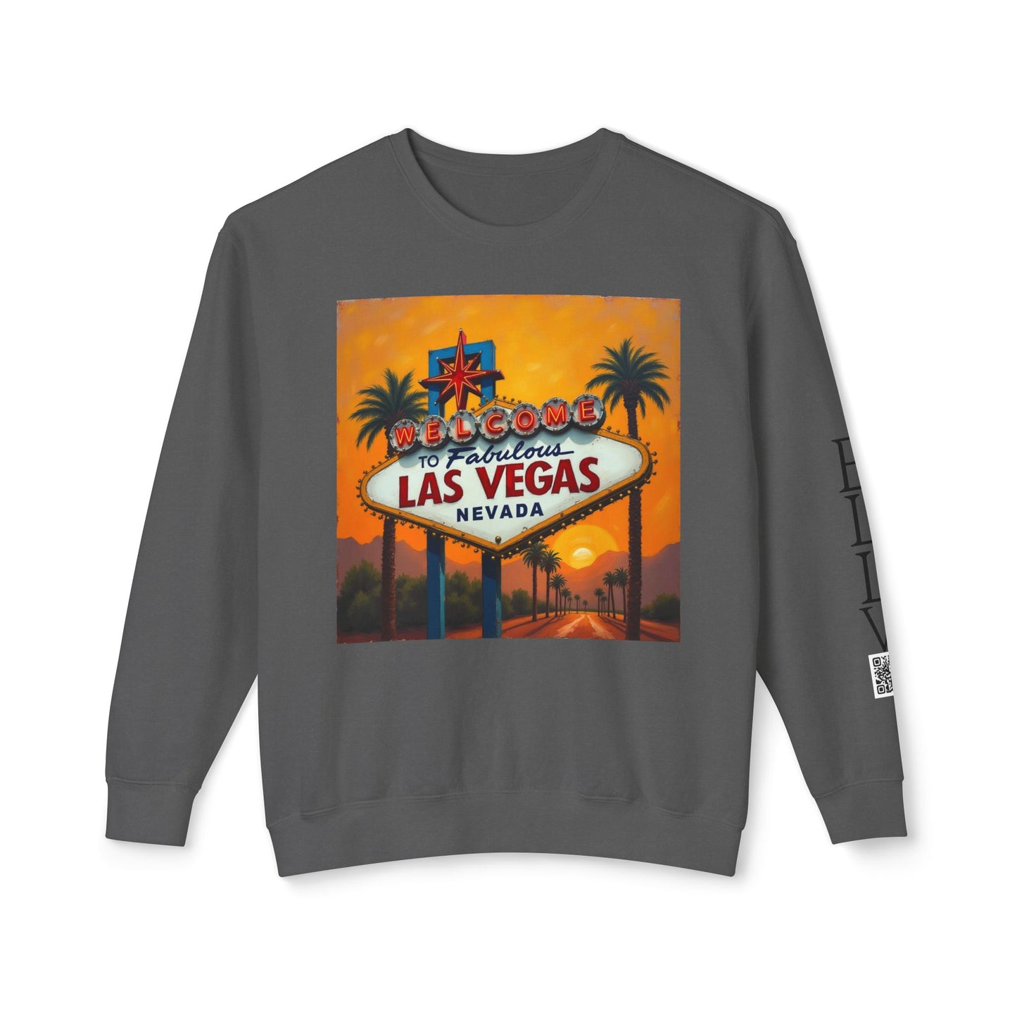 Colorful Welcome to Las Vegas Sign Sunset Uni Sex Sweatshirt