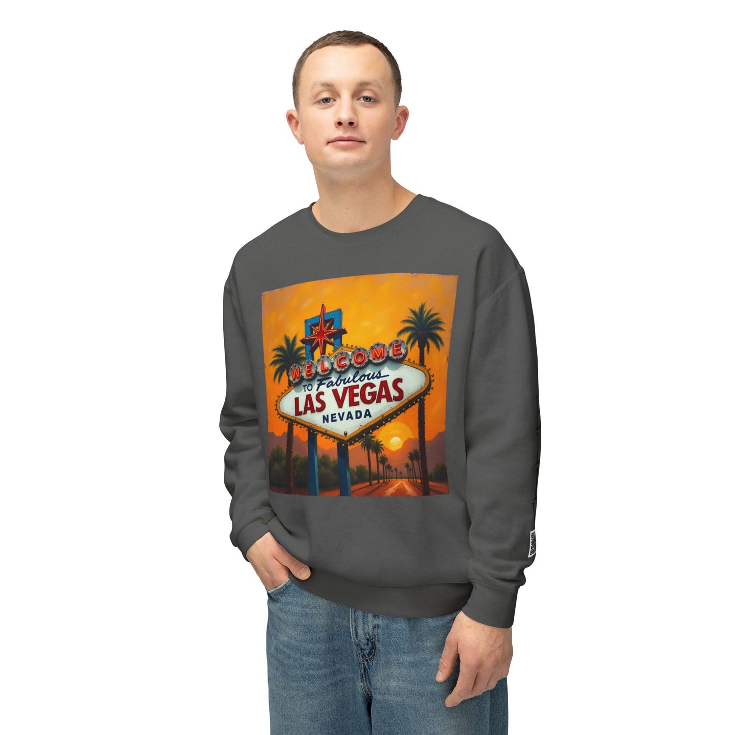 Colorful Welcome to Las Vegas Sign Sunset Uni Sex Sweatshirt