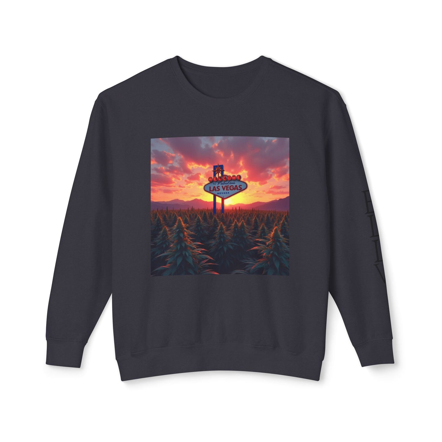 ELLV 420 Field in a Las Vegas Sunset ~ Uni Sec Crew Neck Sweatshirt