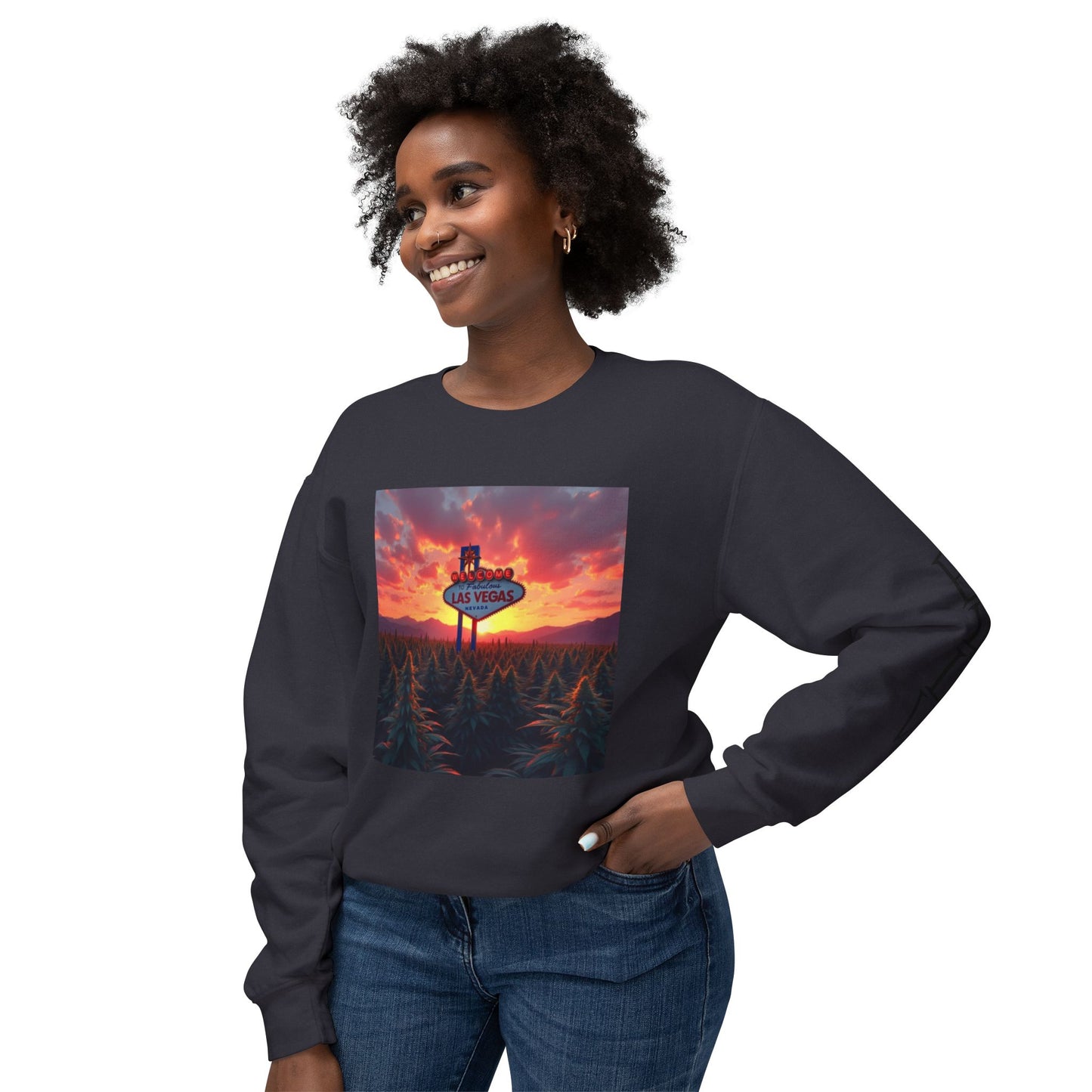 ELLV 420 Field in a Las Vegas Sunset ~ Uni Sec Crew Neck Sweatshirt