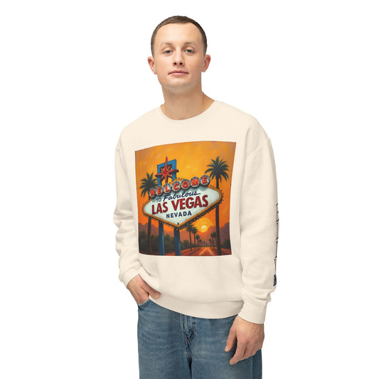 Colorful Welcome to Las Vegas Sign Sunset Uni Sex Sweatshirt