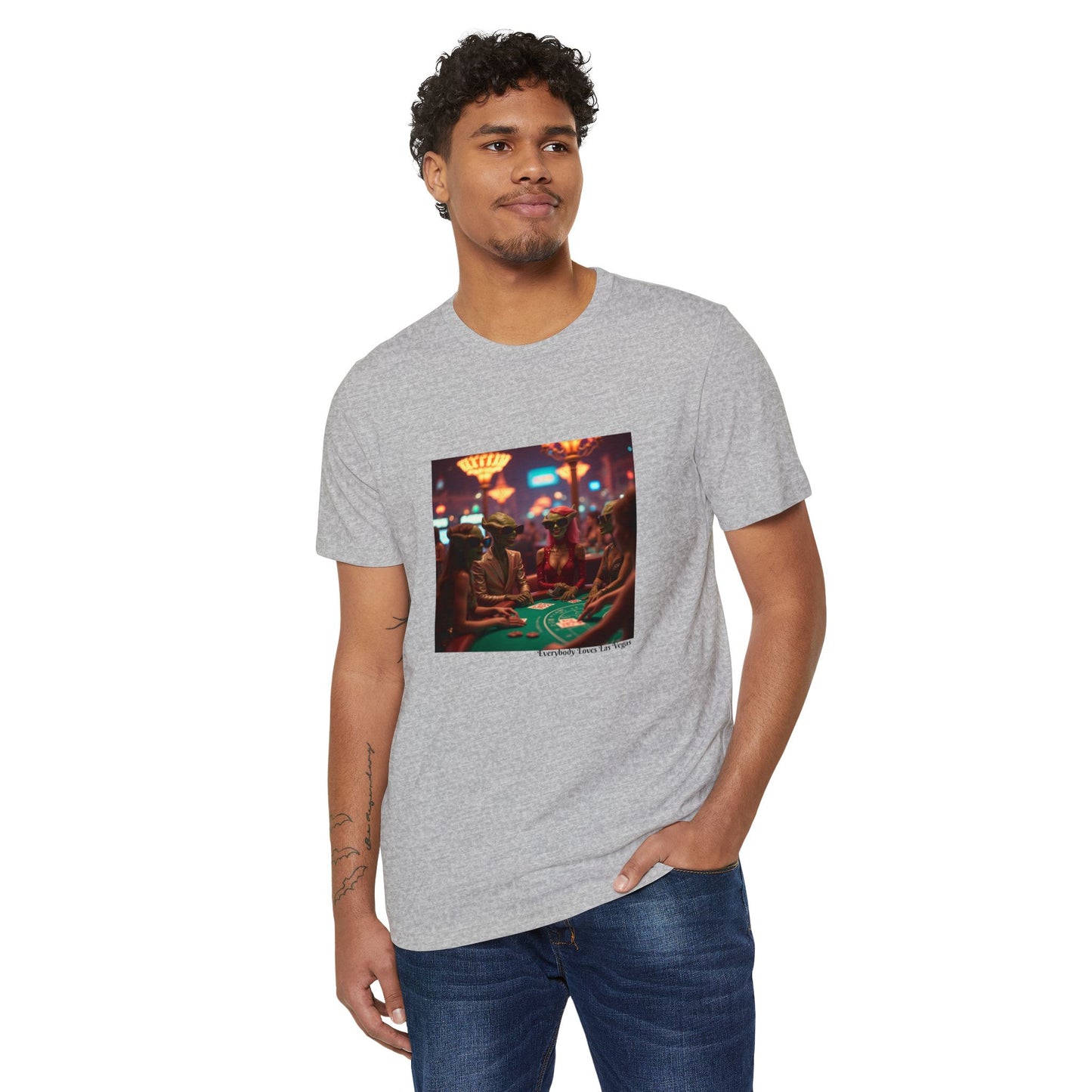 Aliens Loving Las Vegas Playing Blackjack ~ Unisex Organic T-Shirt