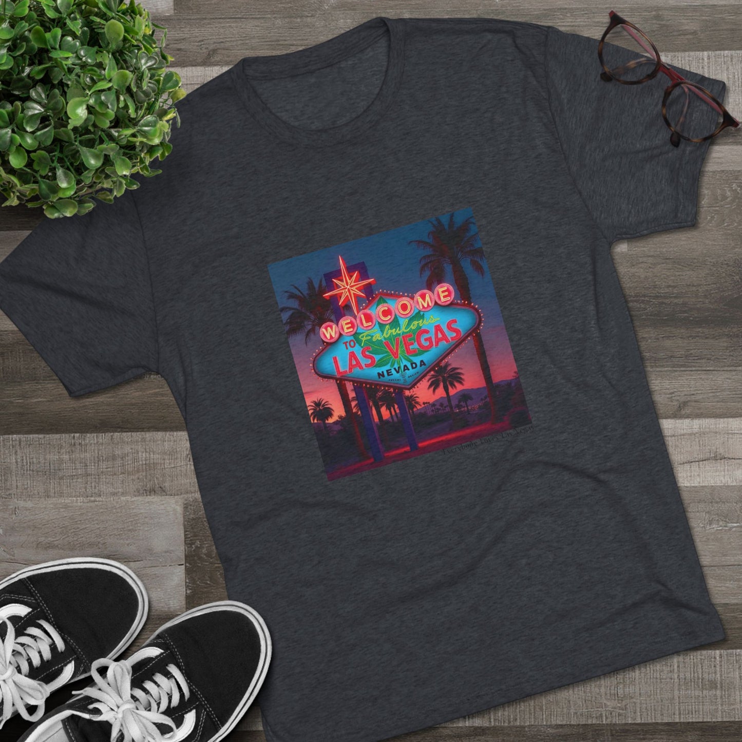 ELLV 420 Neon Las Vegas Sign ~ Uni Sex Tri Blend Soft T