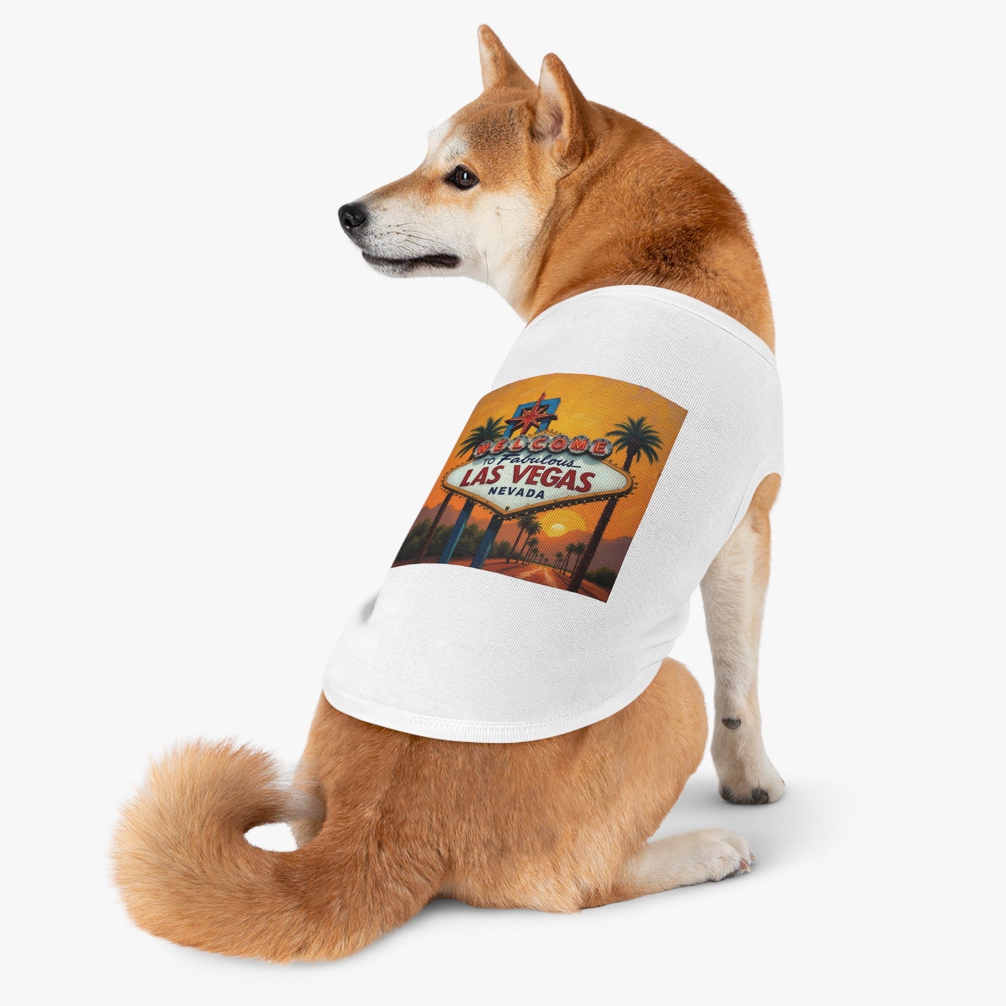 Colorful Welcome to Las Vegas Sunset Pet Tank Top - Fun & Trendy Dog Apparel