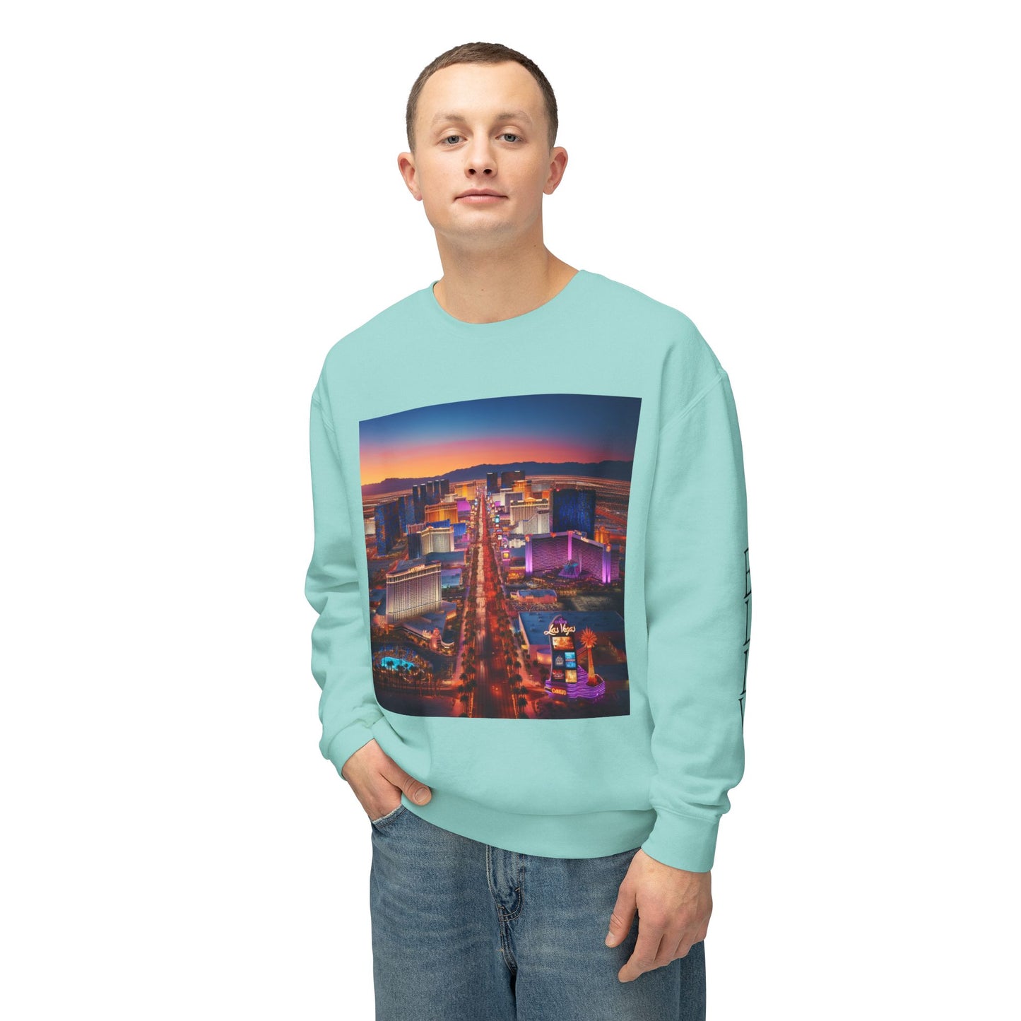 Everybody Loves Las Vegas Fun & Vibrant City Shirt ~ Uni Sex Crew Nexk Sweat Shirt