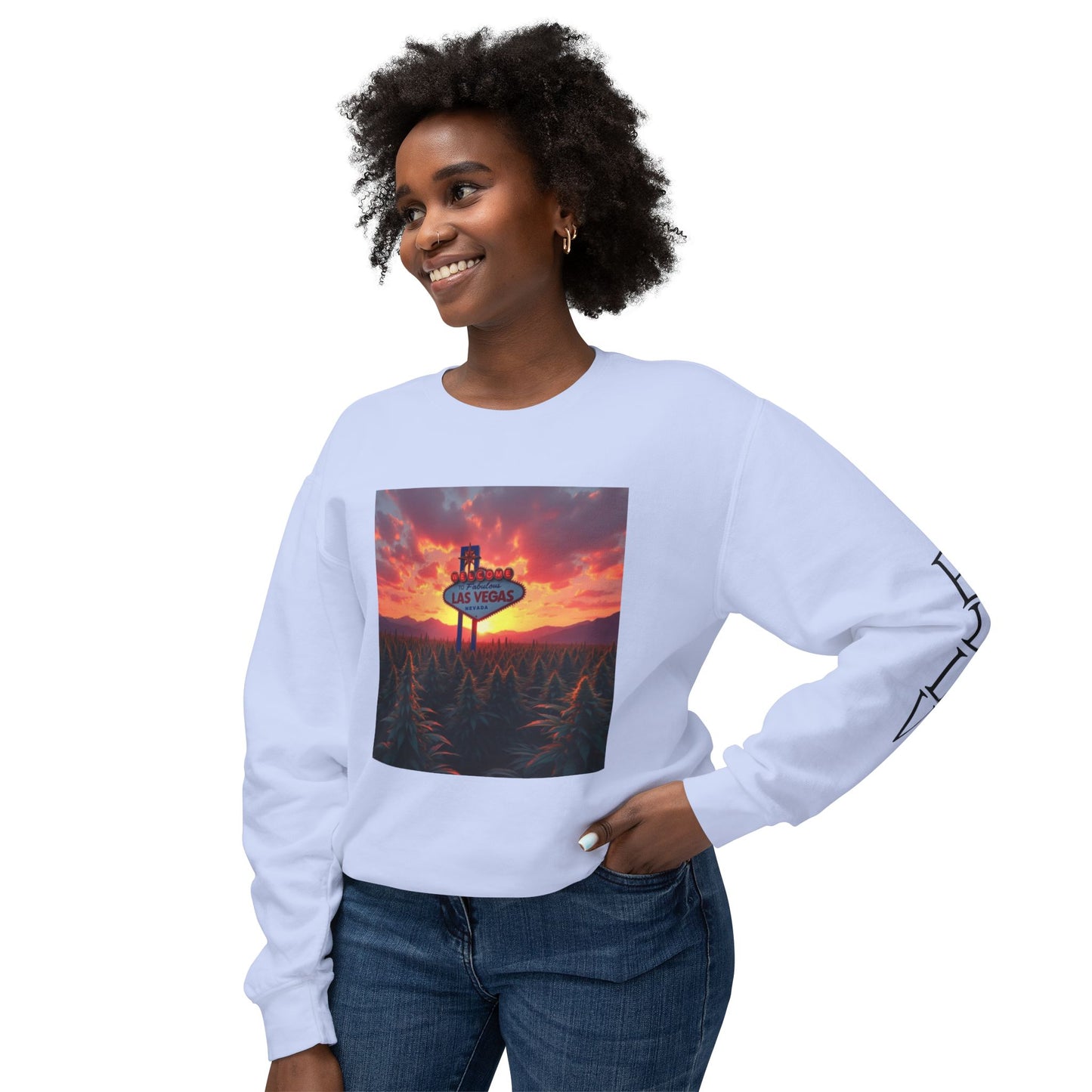 ELLV 420 Field in a Las Vegas Sunset ~ Uni Sec Crew Neck Sweatshirt