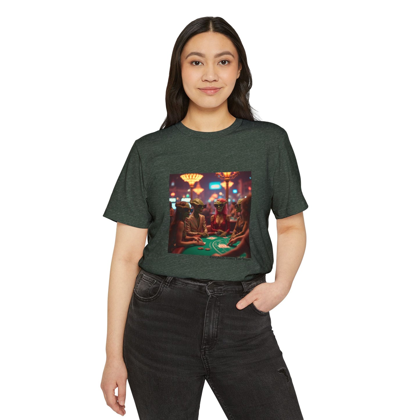 Aliens Loving Las Vegas Playing Blackjack ~ Unisex Organic T-Shirt