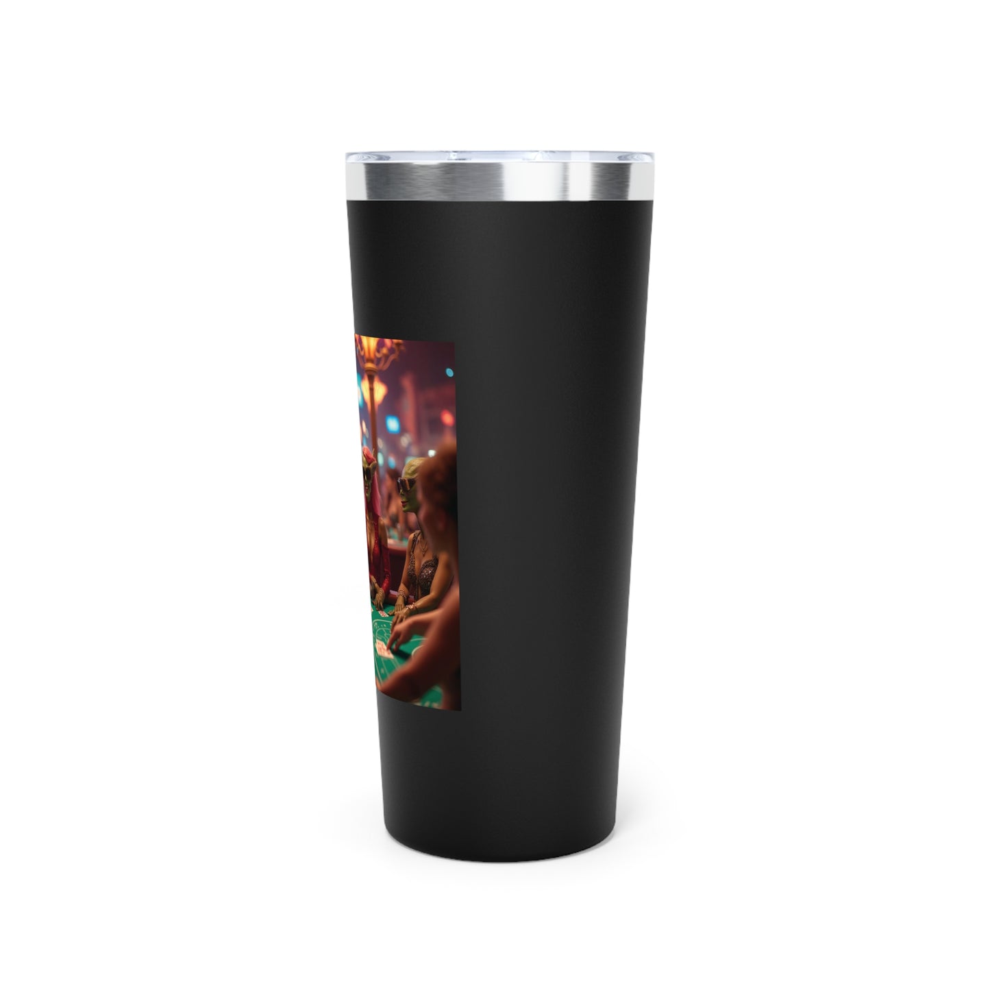 Aliens Playing Black Jack in Las Vegas Travel Mug a MUST HAVE for your next Trip To Vegas! 22oz Copper Insulated Travel Mug