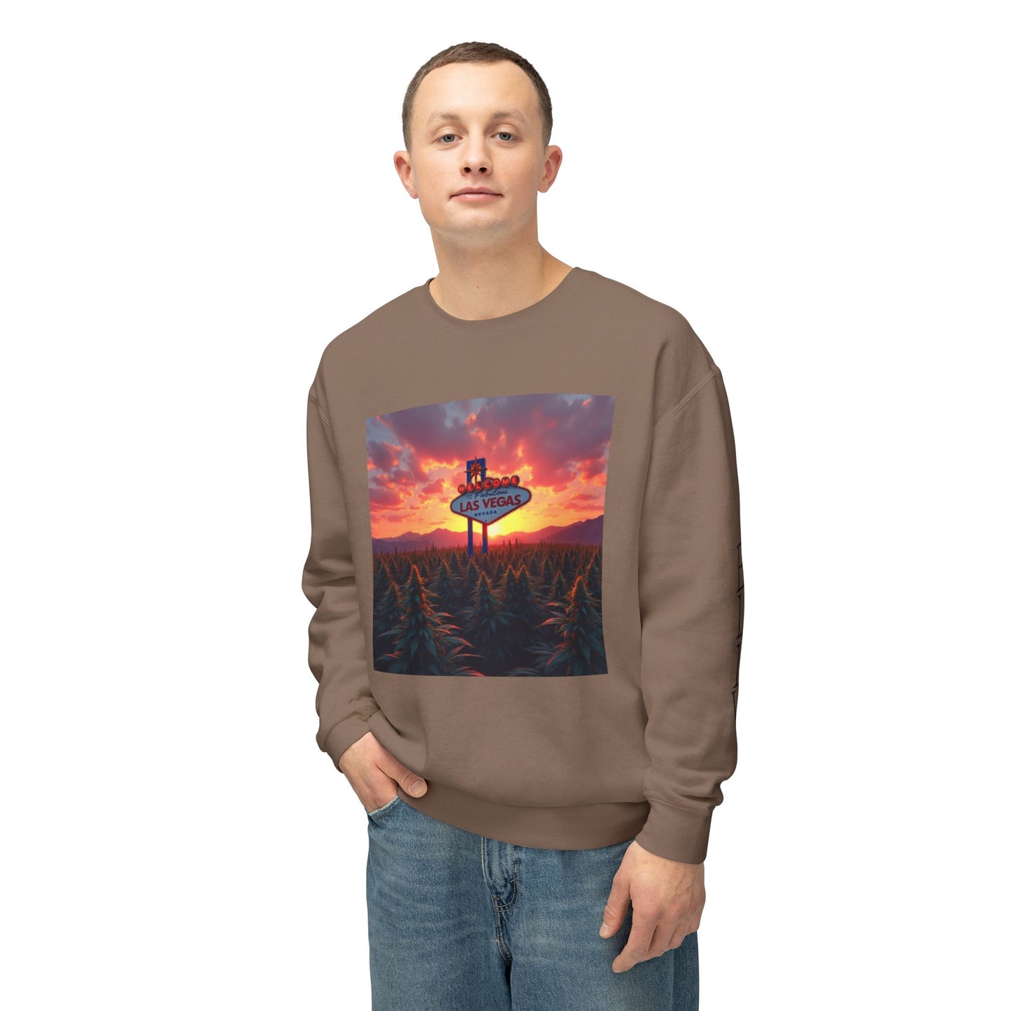 ELLV 420 Field in a Las Vegas Sunset ~ Uni Sec Crew Neck Sweatshirt