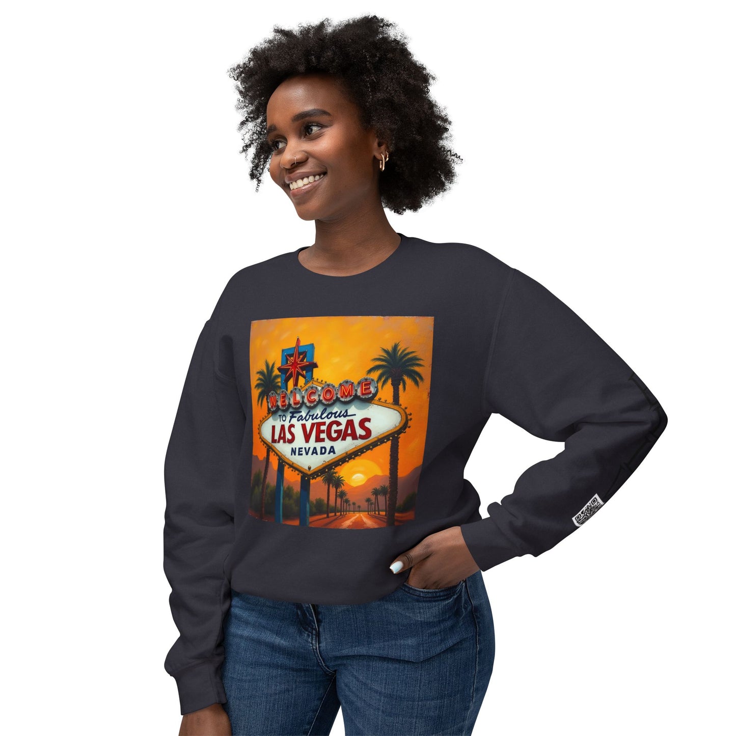 Colorful Welcome to Las Vegas Sign Sunset Uni Sex Sweatshirt