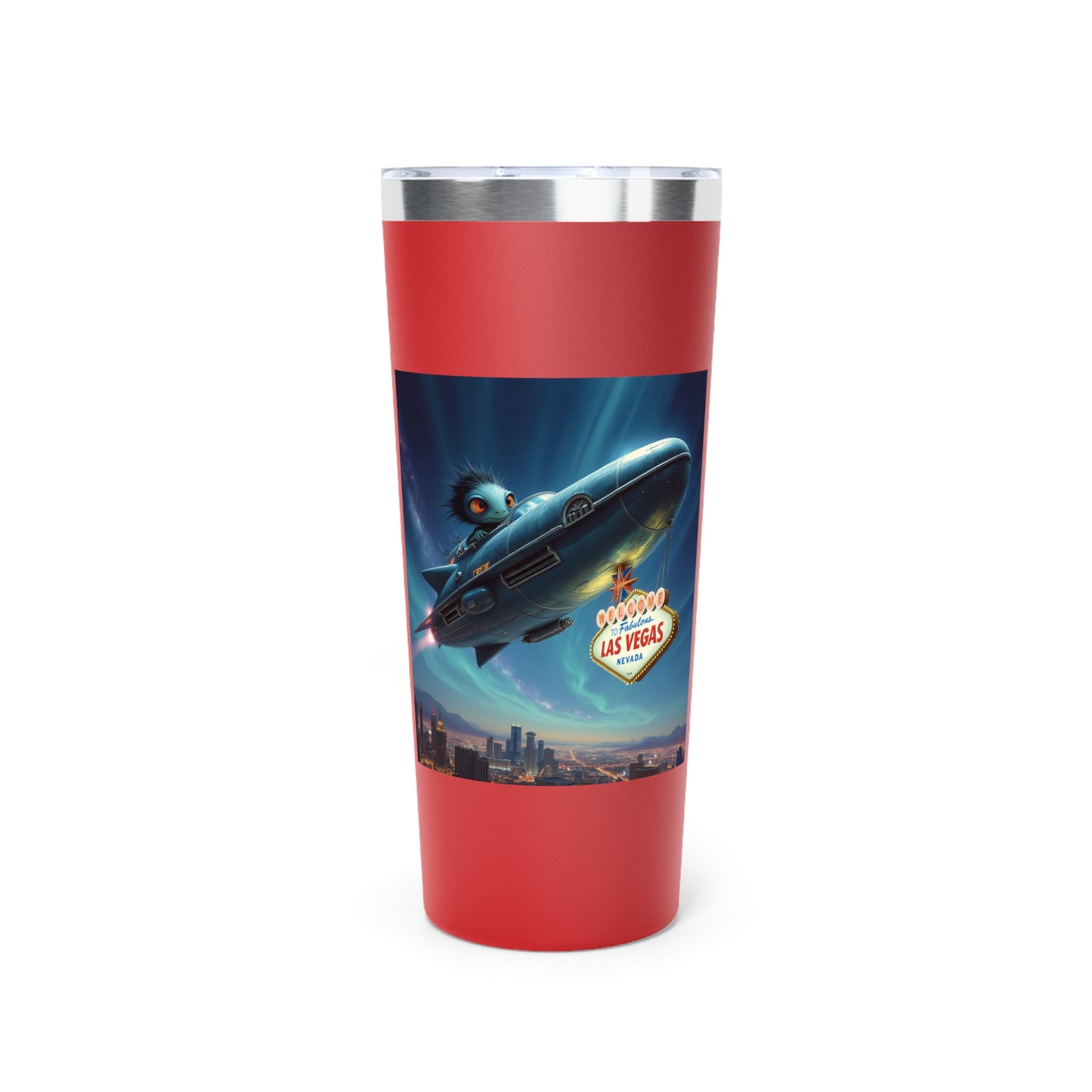 Aliens are Stealing the Welcome to Las Vegas Sign! Travel Mug a MUST HAVE for your next Trip To Vegas! 22oz Copper Insulated Travel Mug