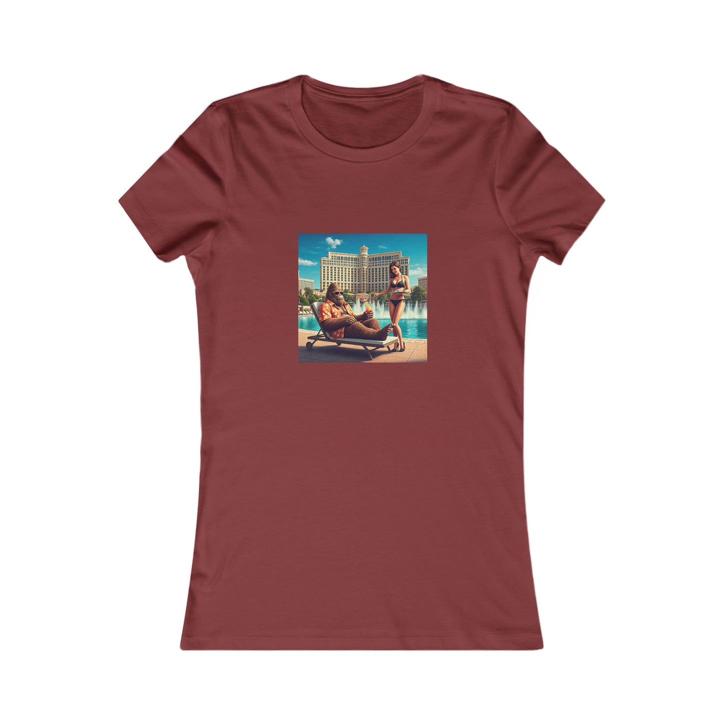 Sasquatch Chillin at a Las Vegas Resort Pool ~ Women's Favorite Tee