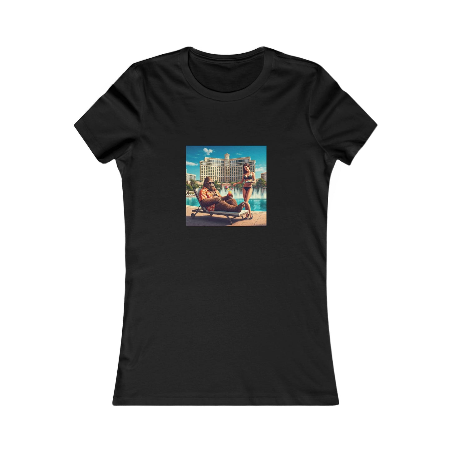 Sasquatch Chillin at a Las Vegas Resort Pool ~ Women's Favorite Tee