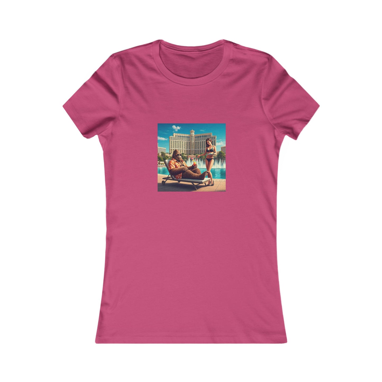 Sasquatch Chillin at a Las Vegas Resort Pool ~ Women's Favorite Tee