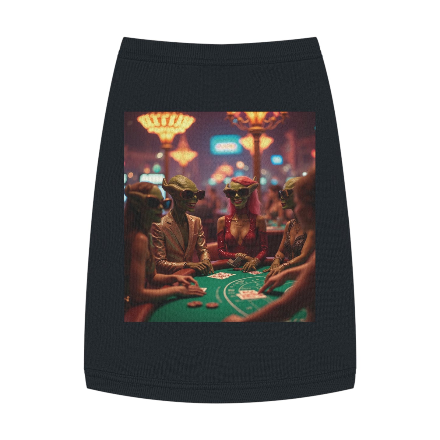 Aliens Playing Black Jack in Las Vegas Pet Tank Top - Fun & Trendy Dog Apparel