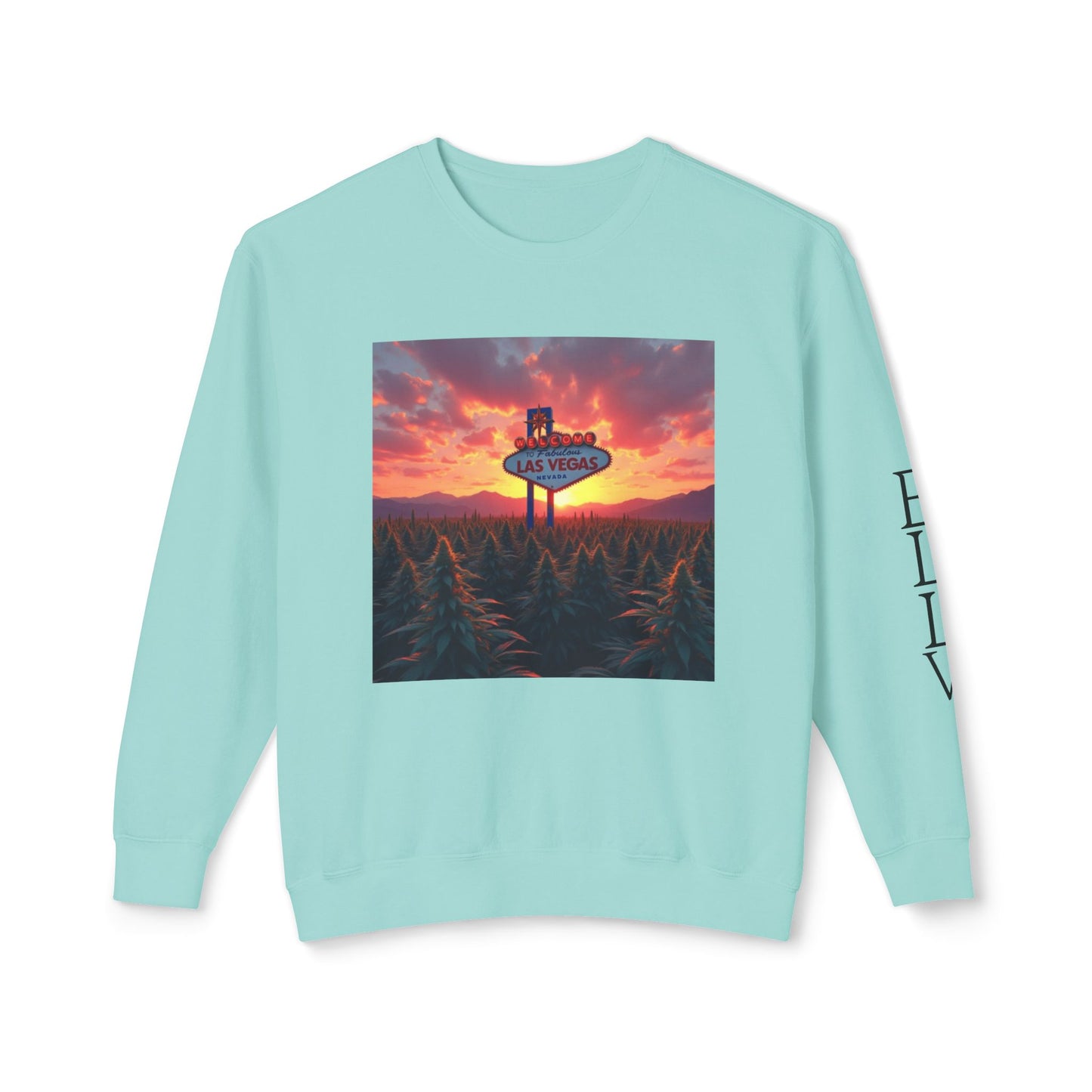 ELLV 420 Field in a Las Vegas Sunset ~ Uni Sec Crew Neck Sweatshirt