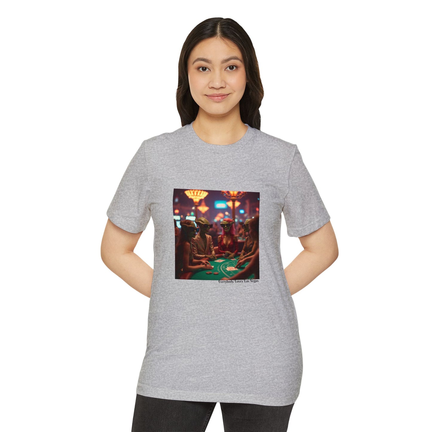 Aliens Loving Las Vegas Playing Blackjack ~ Unisex Organic T-Shirt