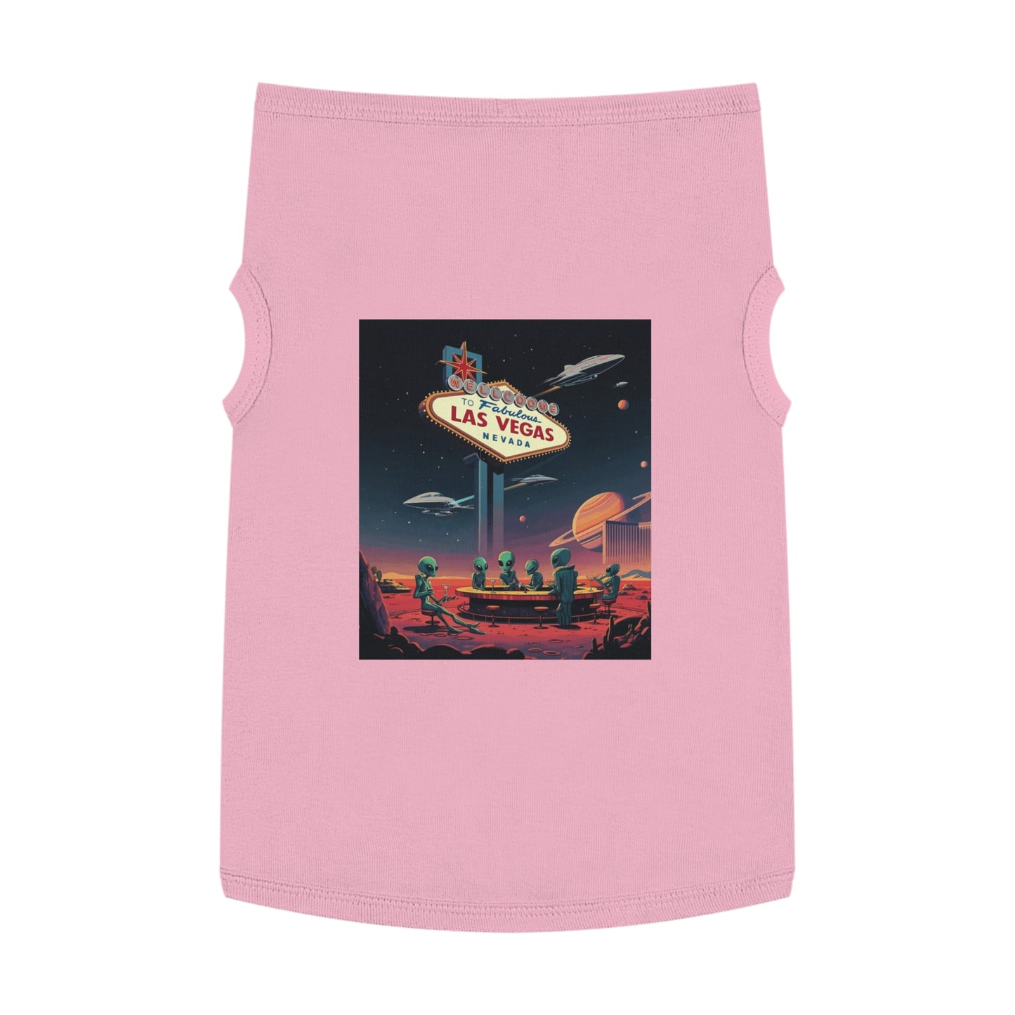 Aliens Hanging at the Welcome to Las Vegas Sign Pet Tank Top - Fun & Trendy Dog Apparel