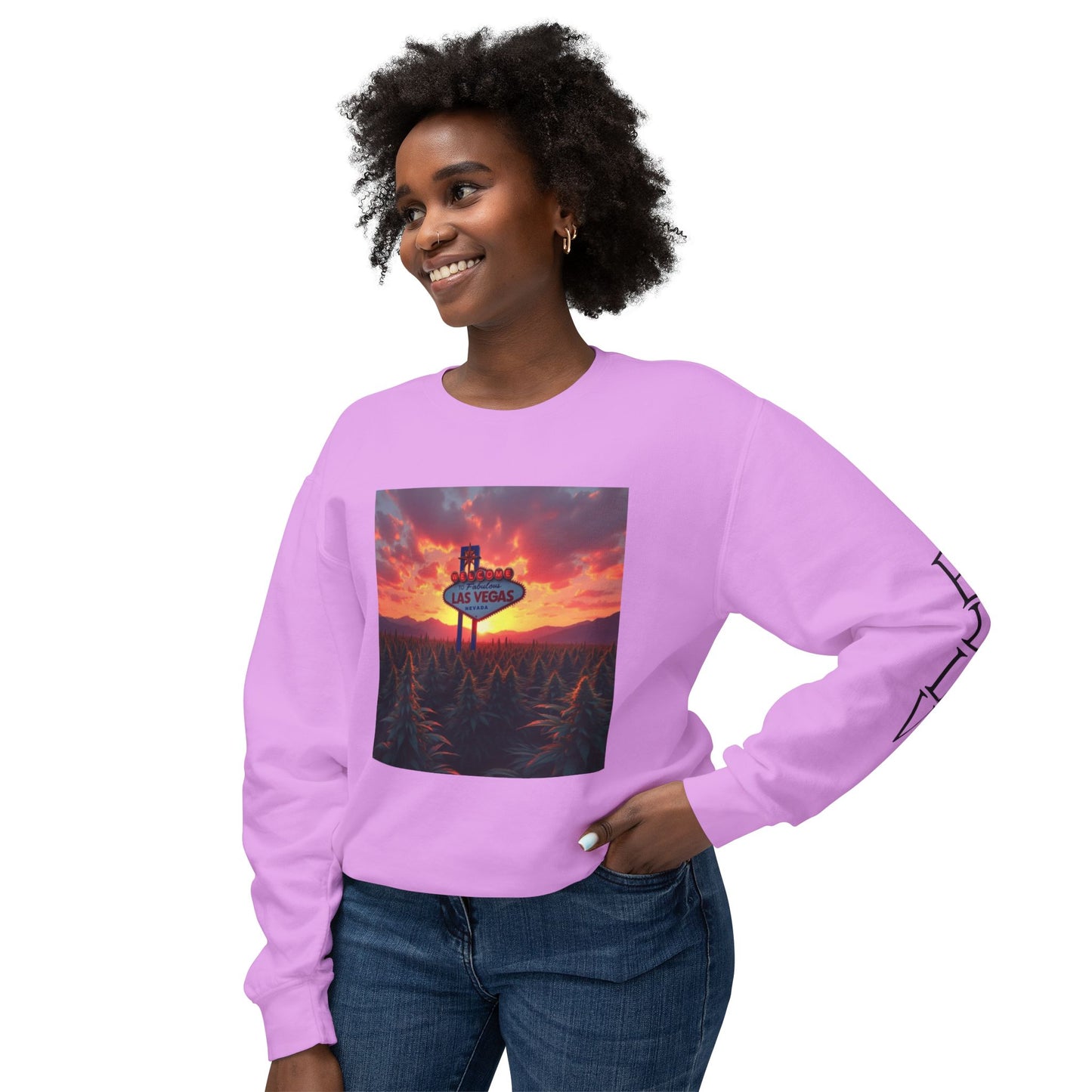 ELLV 420 Field in a Las Vegas Sunset ~ Uni Sec Crew Neck Sweatshirt